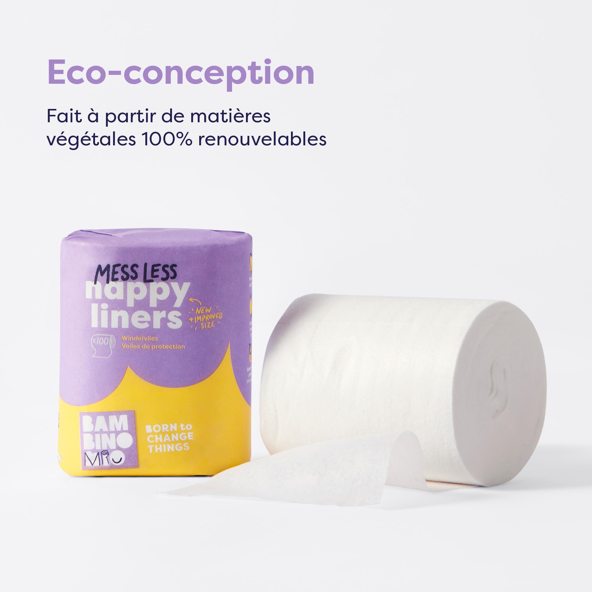 Bambino Mio, Voiles de protection ultra doux, matières végétales 100% renouvelables, 100 Voiles - 5 pack