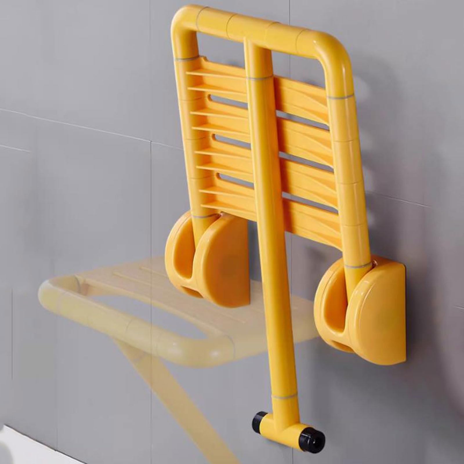 Asiento de baño Asiento de Ducha Plegable Banco, Taburete Plegable de Montaje en Pared Taburete de baño Asiento de Ducha Plegable, con Soporte de Acero Inoxidable