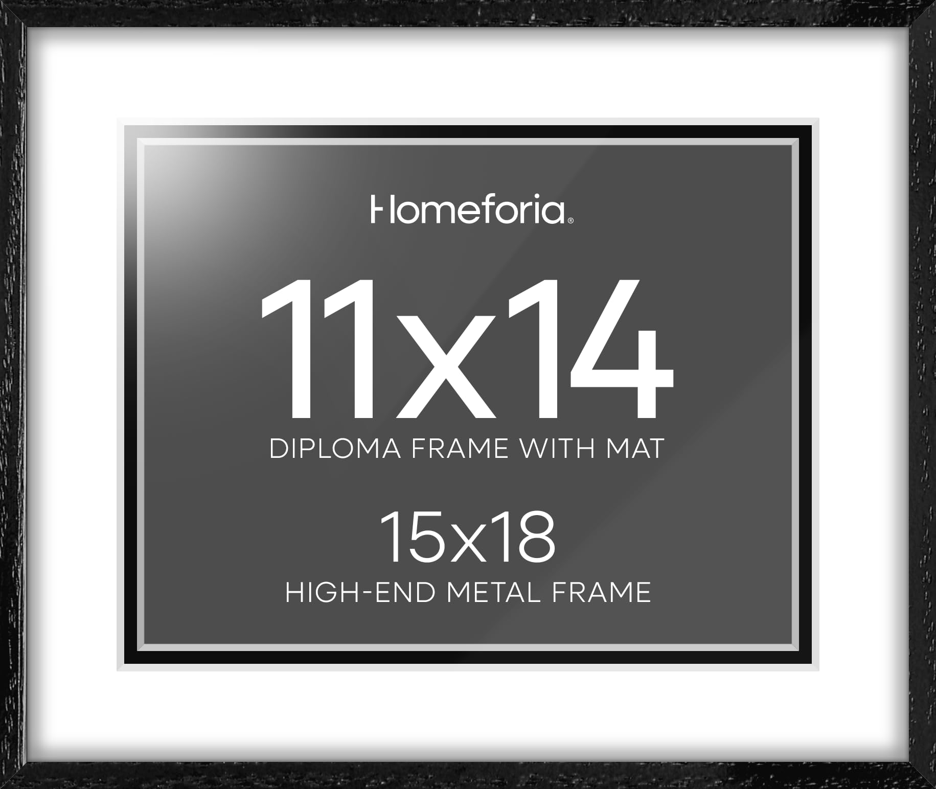 Homeforia 15x18 Diploma Black Wood Frame, High End Black Oak 15 x 18 Certificate Frames with Mat 11 x 14, 18x15 Document Frame Matted to 11x14, Degree Wooden Frames, Tempered Glass, Wall Kit, Set of 3