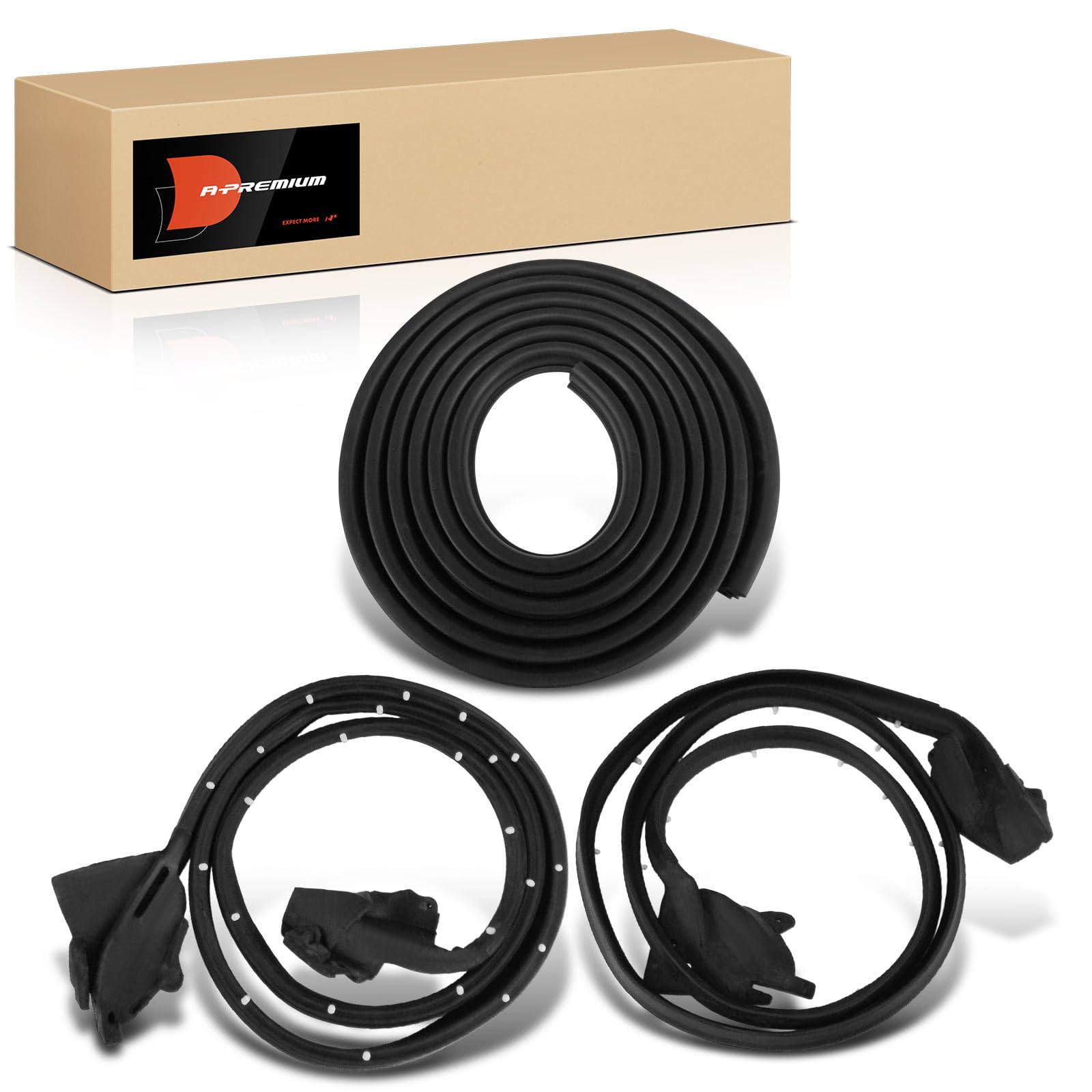 A-Premium Weatherstrip Seal Replacement for Chevrolet Camaro 1970-1981 Pontiac Firebird Weatherstrip, Door Seal, Left and Right side, A Set of 3