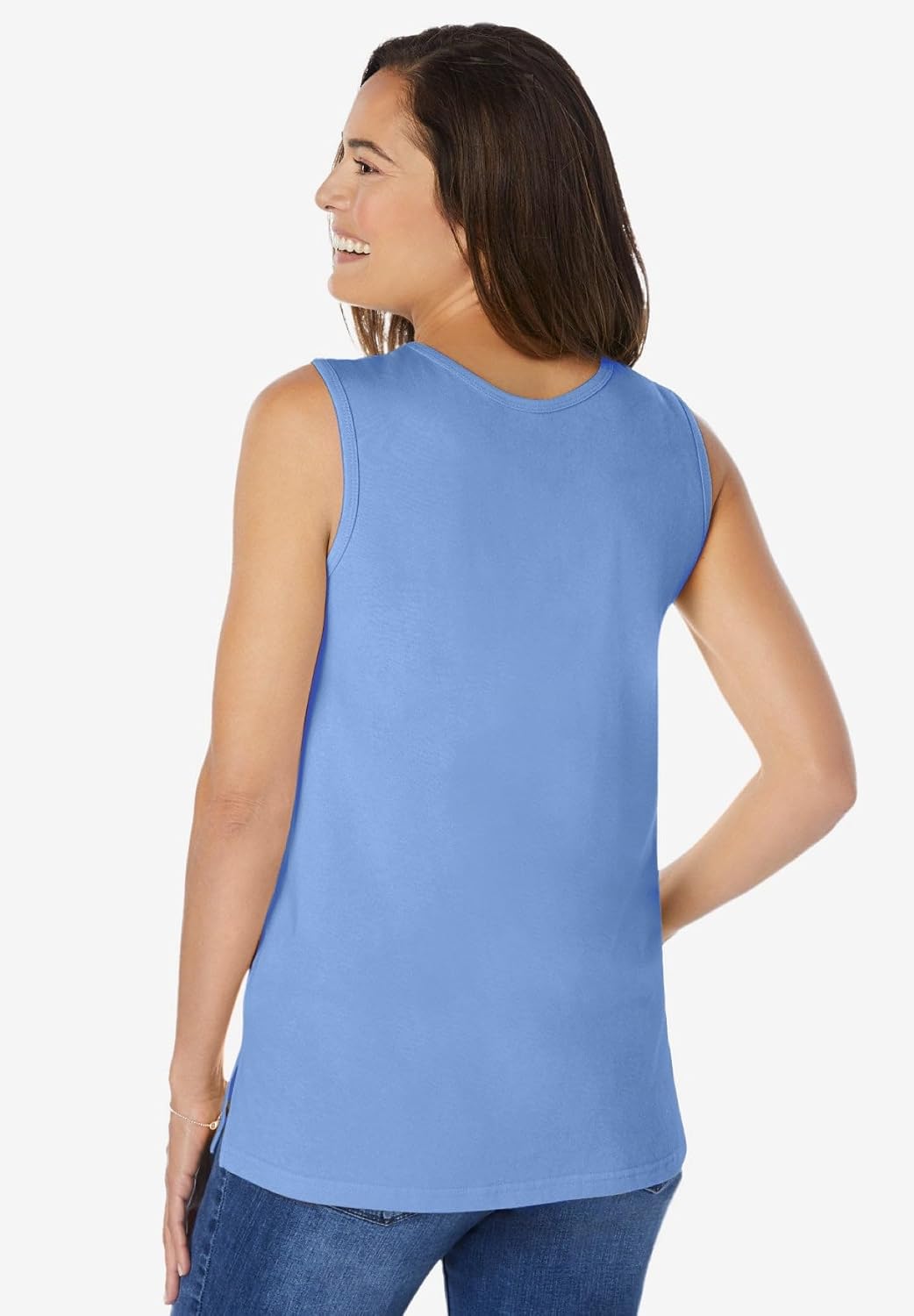 Woman Within Plus Size Perfect Scoopneck Tank (Petite Available) - 3X, French Blue image 5