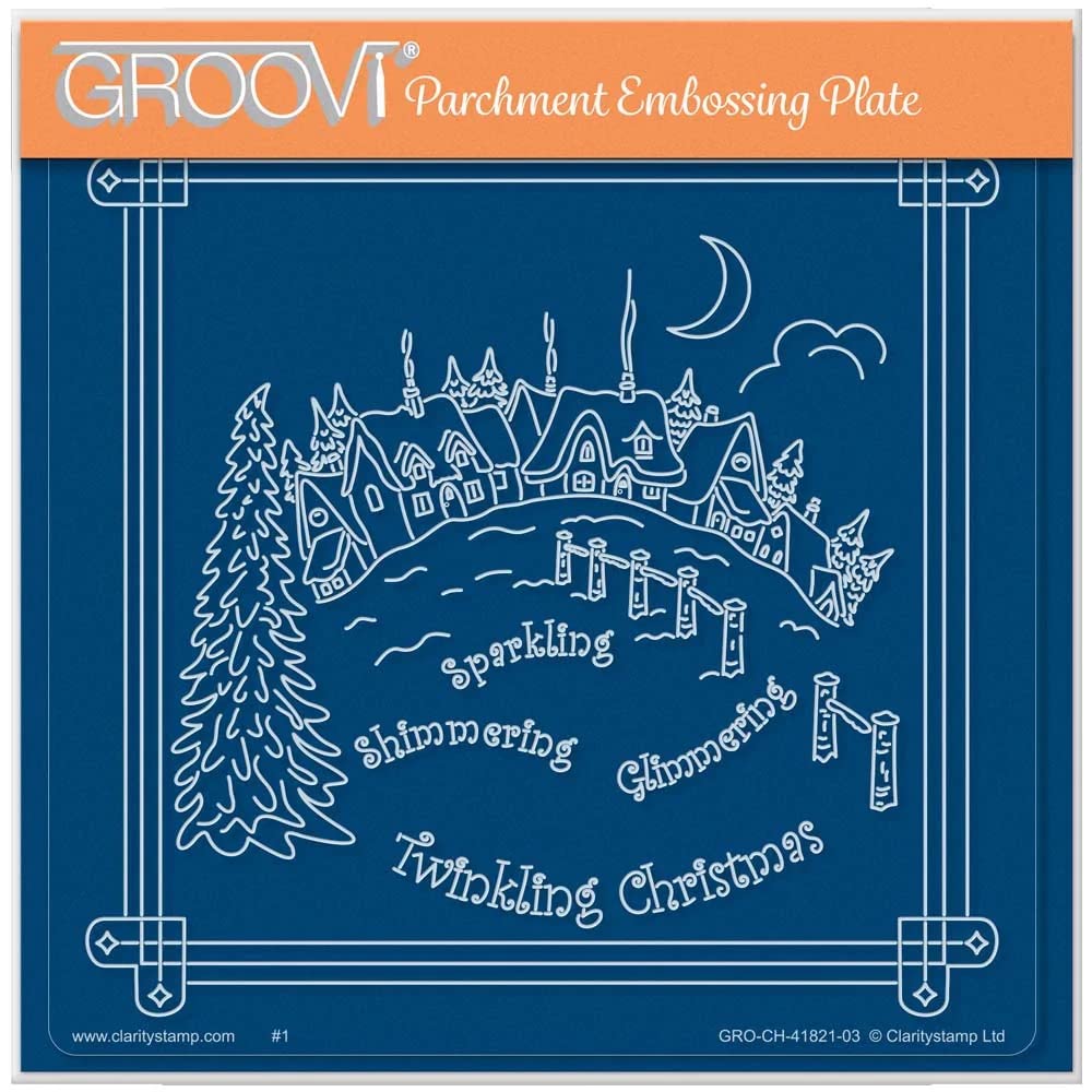 Groovi Clear Clarity Stamps - Linda Williams' Twinkling Christmas - Christmas Treasures A5 Square Plate,