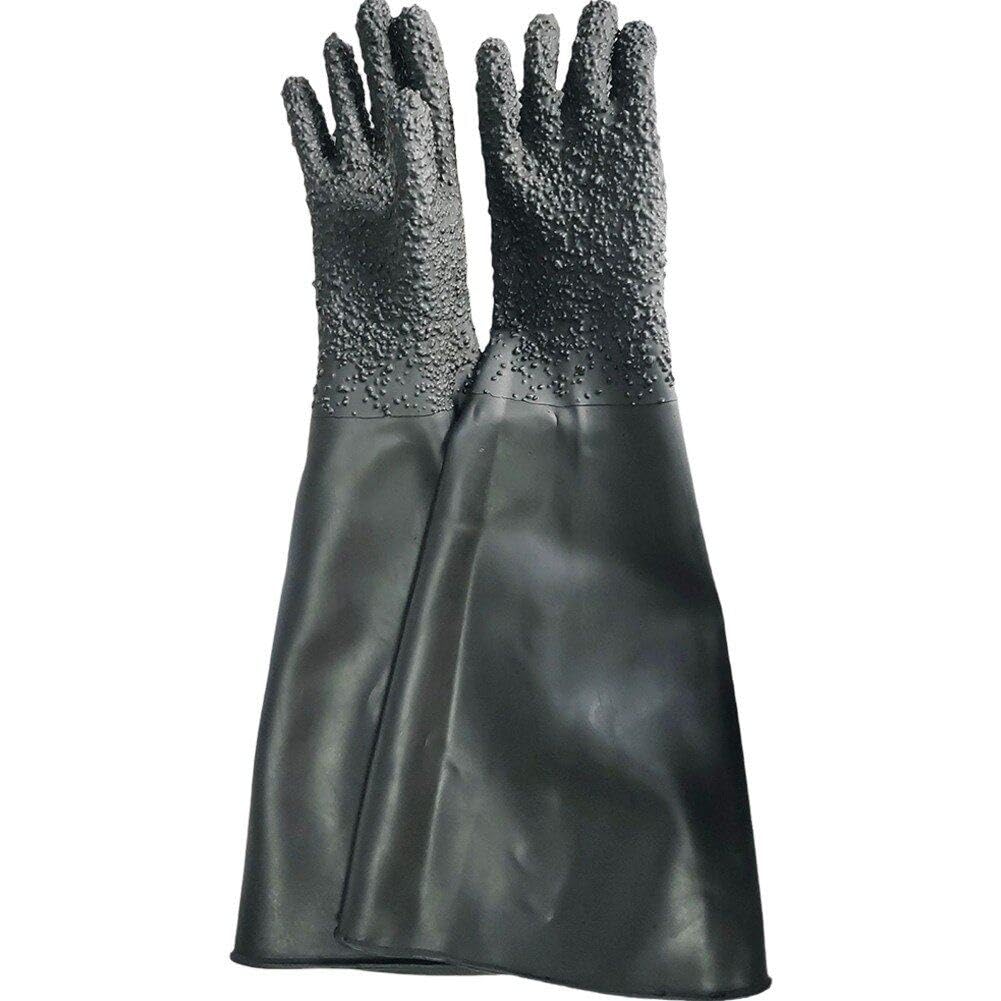 1 Par De Guantes De Goma para Chorro De, Guantes De Seguridad para Trabajo, Guantes De Trabajo para Chorro De, Largos Y Gruesos, De Alta Presión, para Gabinete De Chorro De Modelo