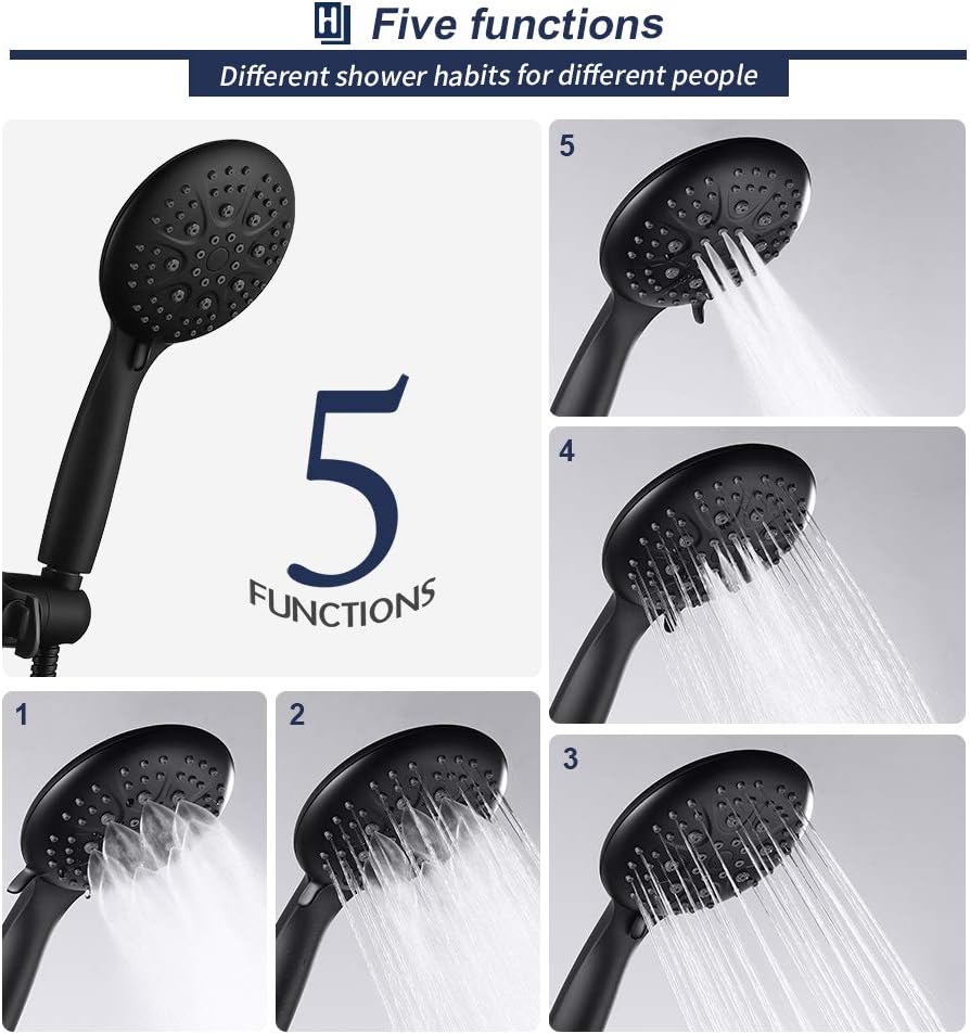 Amаzоn Crаzу 🔥 Dеаlѕ Shower Combo Set, HOMELODY Shower Head System with Valve High Pressure Kit 35 Settings 5 Dual 2 in 1 Showerhead & Handheld, Matte Black Shower Trim Kit, 3-way Water Diverter, with Shower Hose