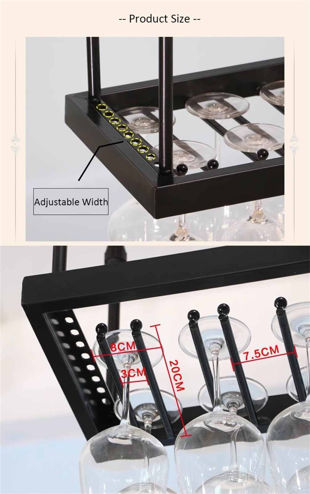 Hangende Wijnglashouders Verstelbare Hoogte 30-60Cm,Plafondrek Wlazenhouder Gemaakt van Metalen, 60cm/80cm/120cm Mega Glasservies Rekken voor Bar/Kast ( BRONZE, 90X30X(30-60) CM