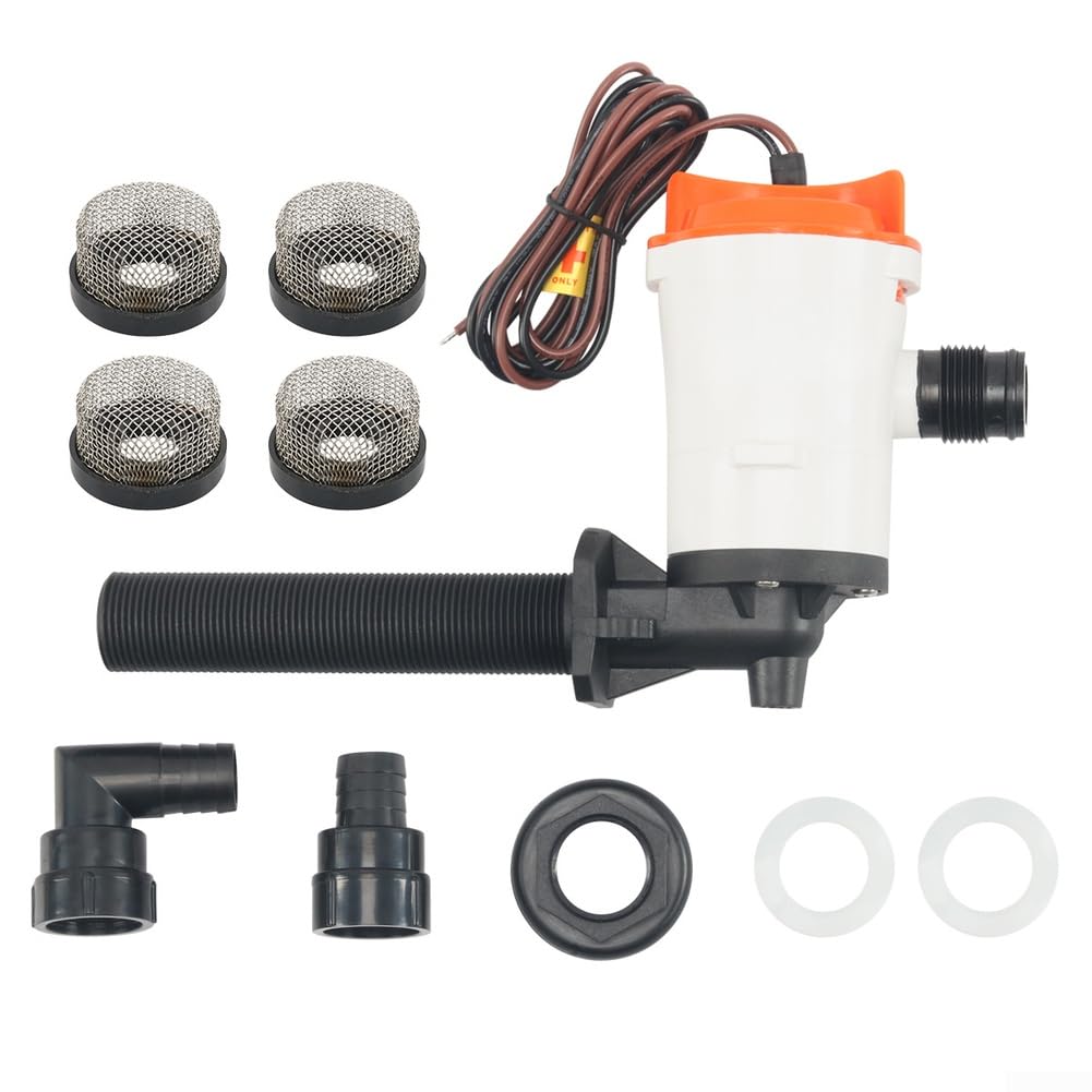 Kit aérateur submersible 12 V pour pompe de vivier 800 gph avec filtre en acier inoxydable pour réservoir de bateau de pêche (C)