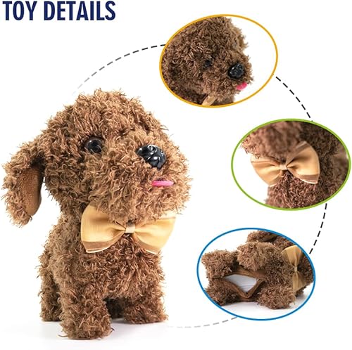 Miniatura 3 de WEofferwhatYOUwant Labradoodle Robot Dog – Cachorro interactivo de peluche – Goldendoodle que camina y ladra – Hace sonidos auténticos – Juguete