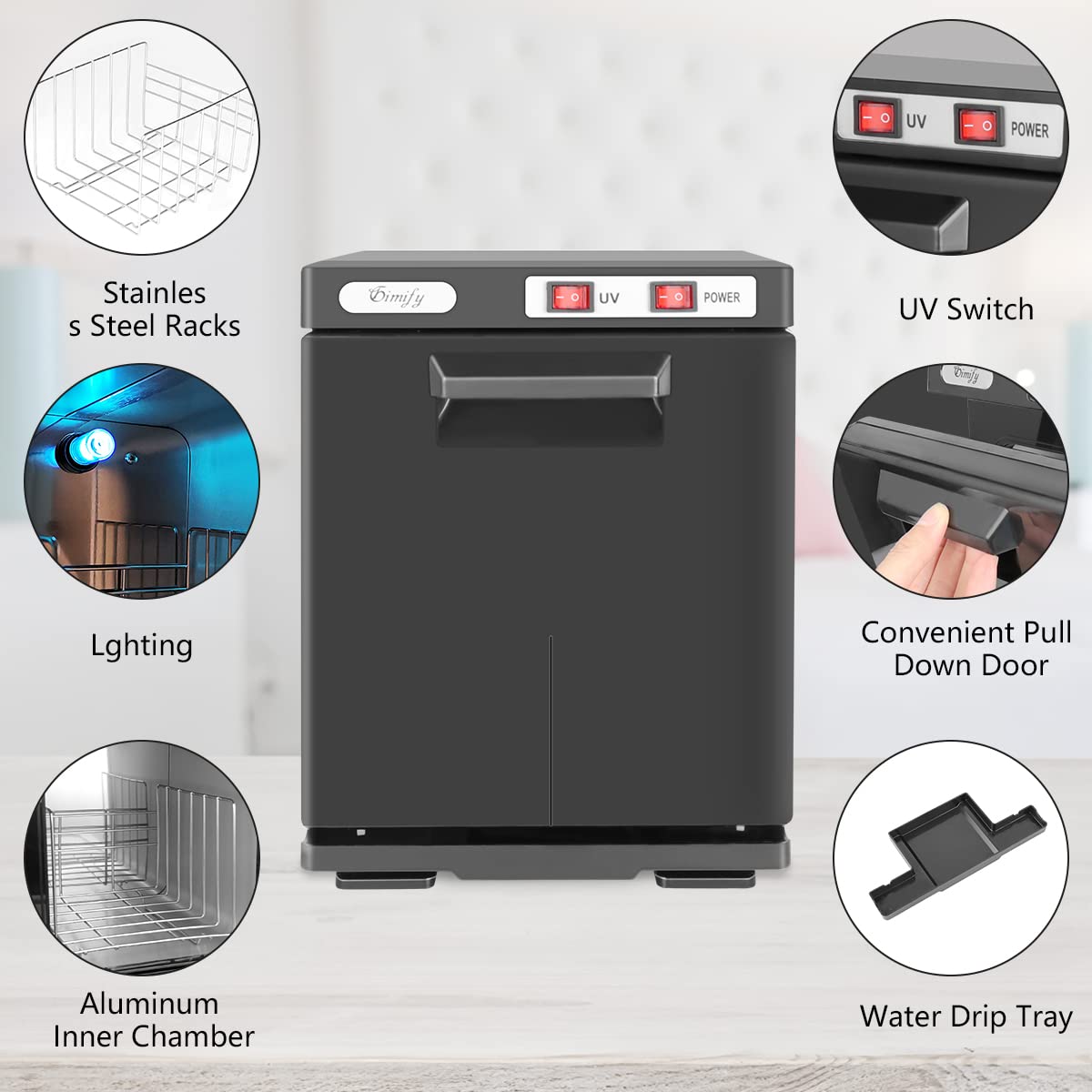 Gimify Hot Towel Warmer Cabinet 5L Mini Hot Towel Cabinet Small Towel Heater for Beauty Facial Spa Salon Massage Hotel Bathroom, Black : Beauty & Personal Care