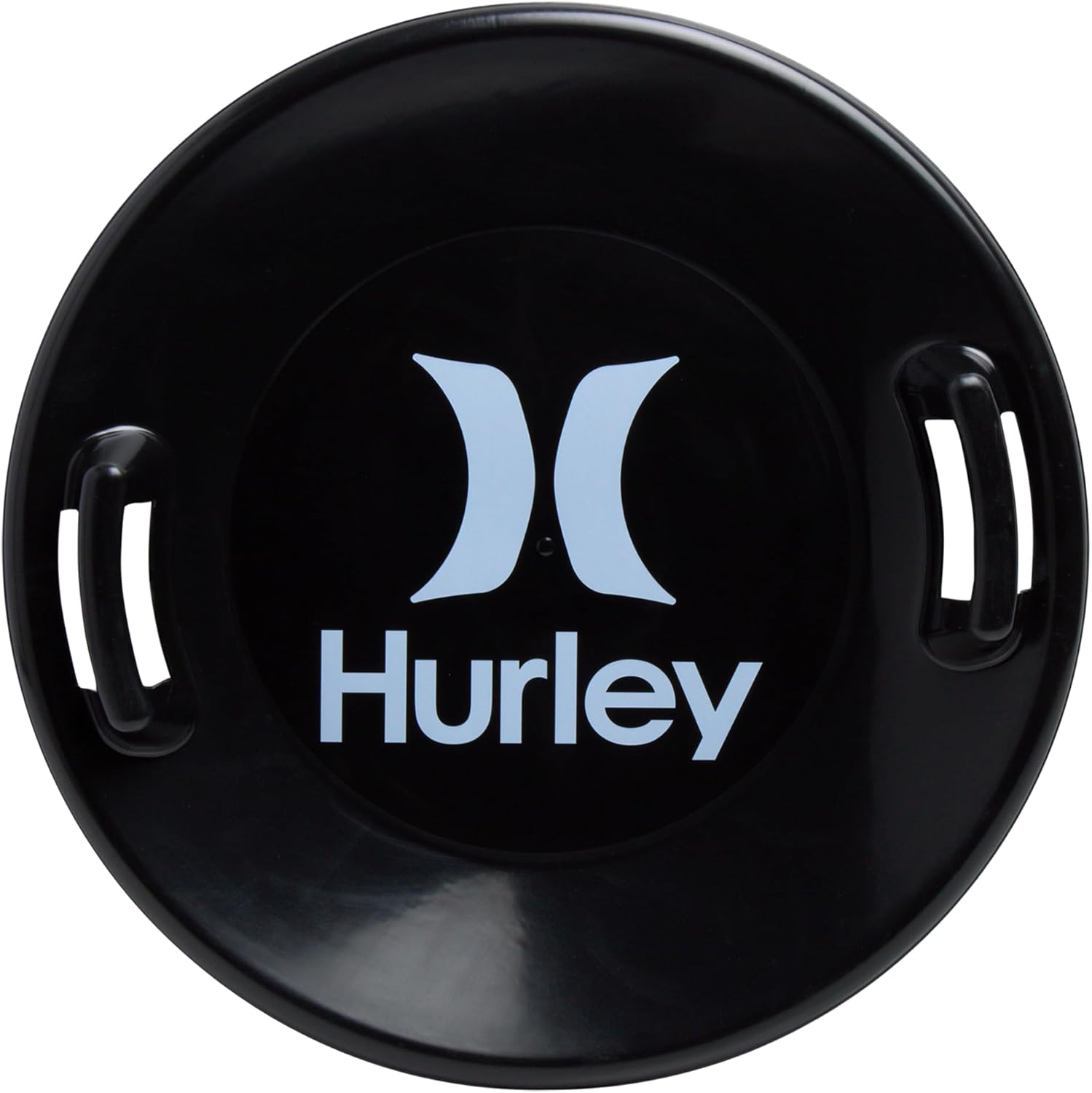 Hurley Winter Disc Sled - Cold-Resistant Heavy Duty Plastic Outdoor Snow Saucer Sled with Grip Handles for Kids and Adults