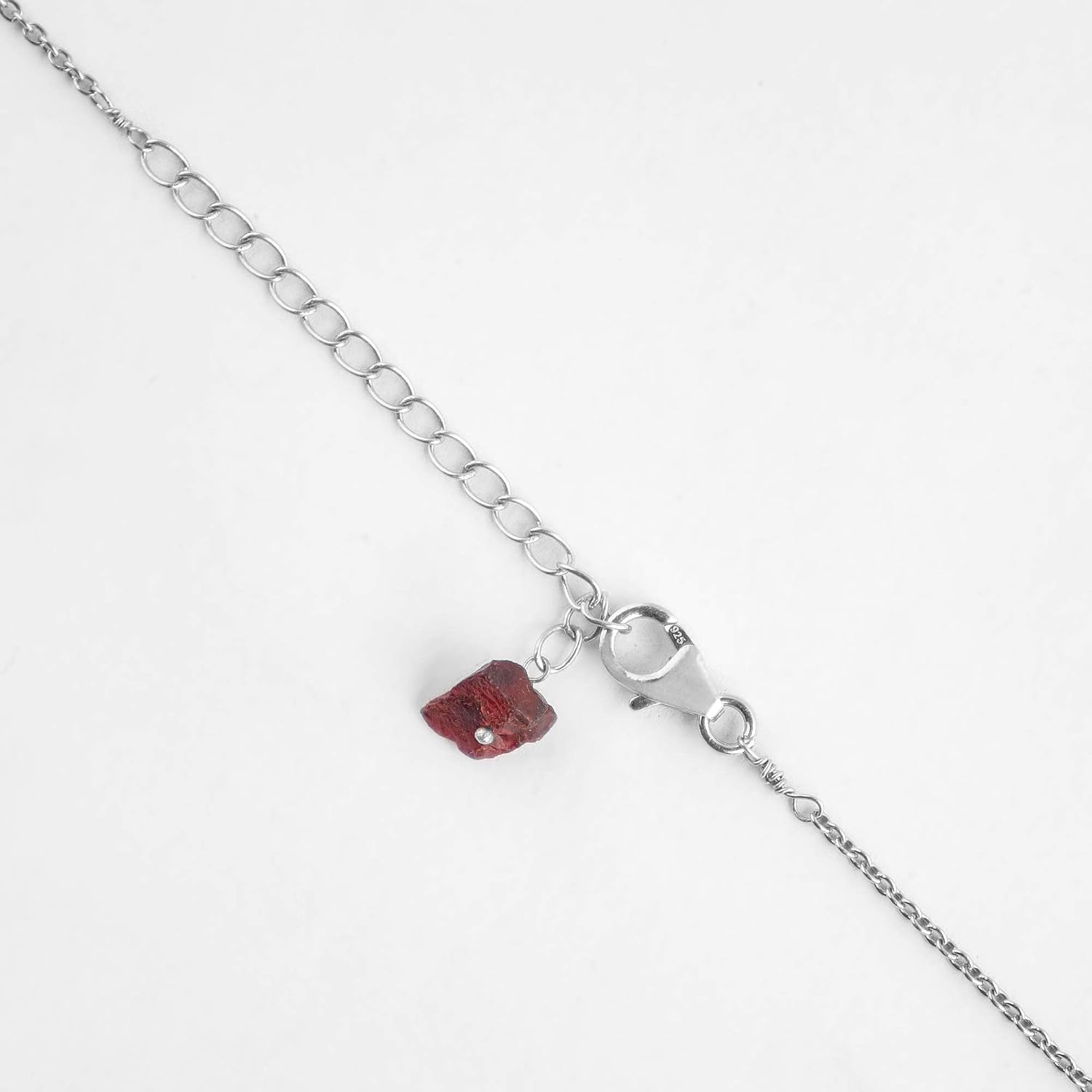 InfinityGemsArt Raw Garnet Necklace for Women, January Birthstone, Natural Red Gemstone Rough, Dainty Stone Jewelry, Chakra Energy Crystals, 925 Sterling Silver Chain 18 inch, Gifts For Her - Image 6