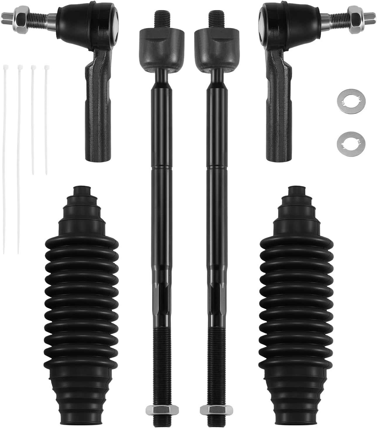 BDFHYK 6pcs Tie Rod Ends Kit Compatible with Chrysler300 2011-2014,2*Inner tie rod EV800963+2*Outer tie rod ES800986+2*dust cover