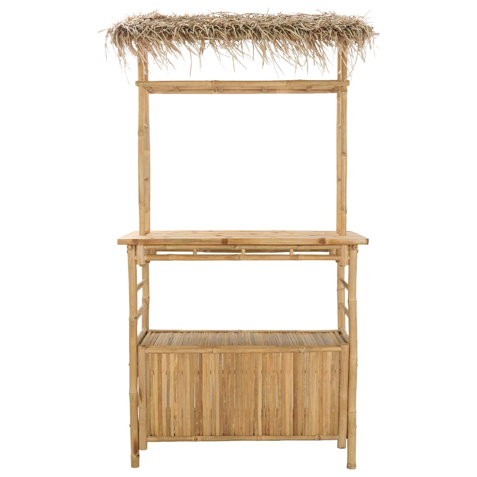 vidaXL Table de Bar extérieure Naturel 110 x 50 x 209 cm Bambou