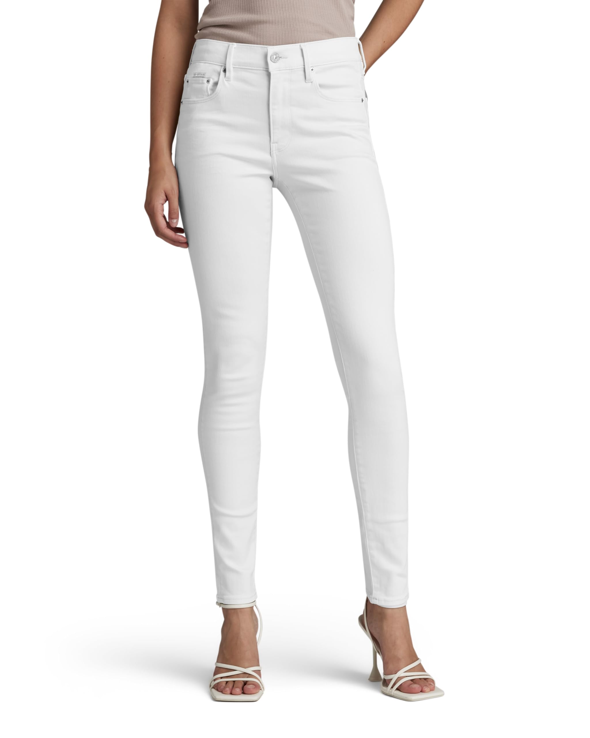 G-STAR Women's 3301 Skinny Jeans, Colour White, Size: Waist 33, Inseam 34