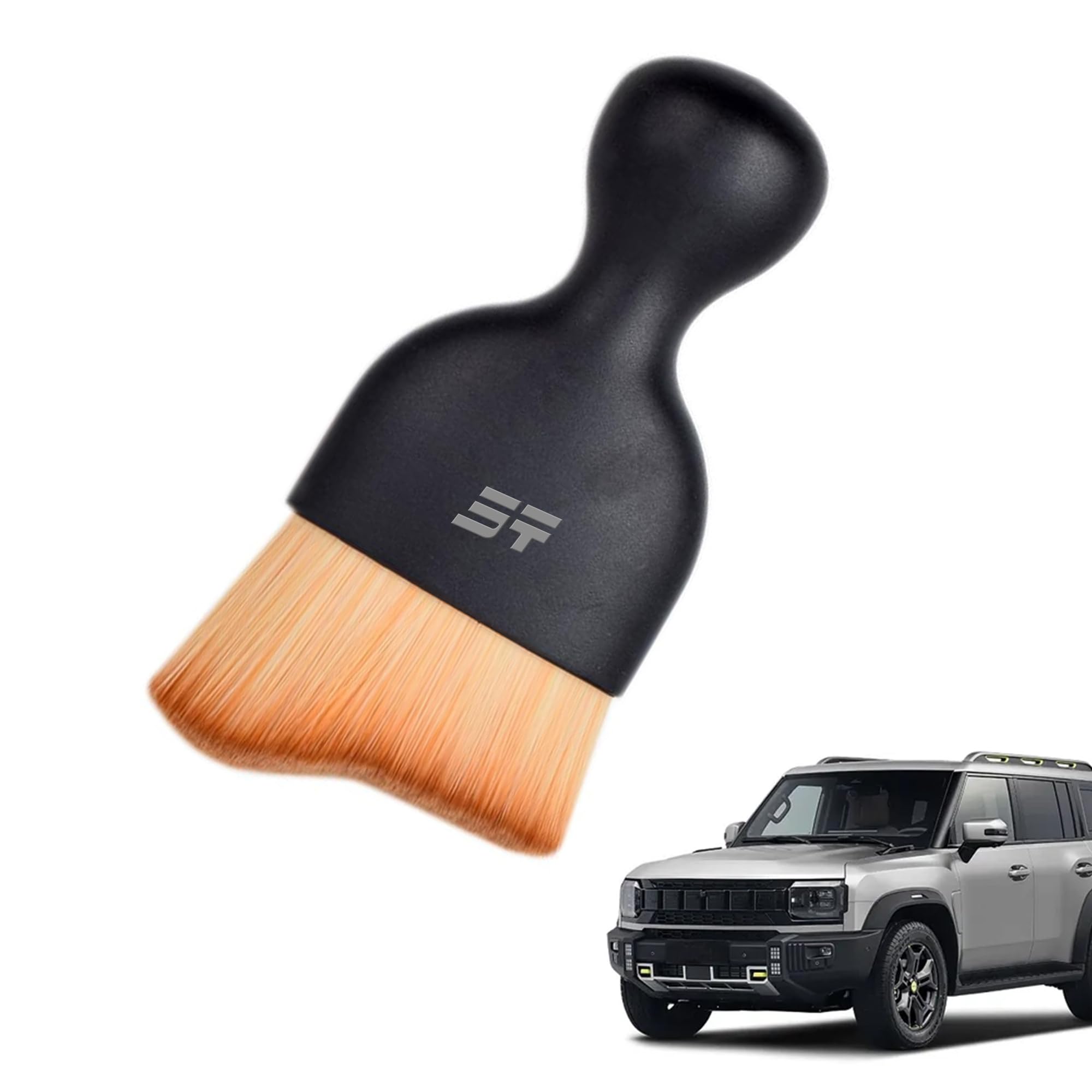 Jetour Interior Car Cleaning Brush | Professional Dust and Dirt Removal Tool | Vehicle Detailing Accessory (Black & Yellow)