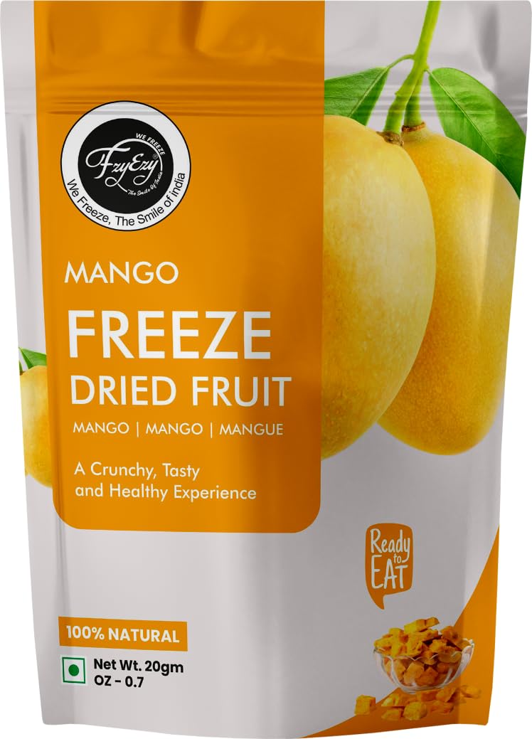 Freeze-dried Mango Fruit Chunks | Free GMO | No added Sugars, Preservatives, Flavors, Color | Camping Vegan | Travel Friendly | Healthy Snacks | Pack of 2 | 40g