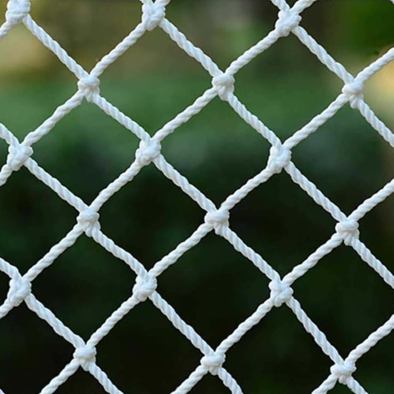 Lxlambentive Child Safety Net For Stairs & Balcony, White Nylon Protective Net, 6mm Rope 10cm Mesh, 1m X 1-15m, Cat Safety Net For Balcony & Wall Decorative Fence Net(Length 9m)