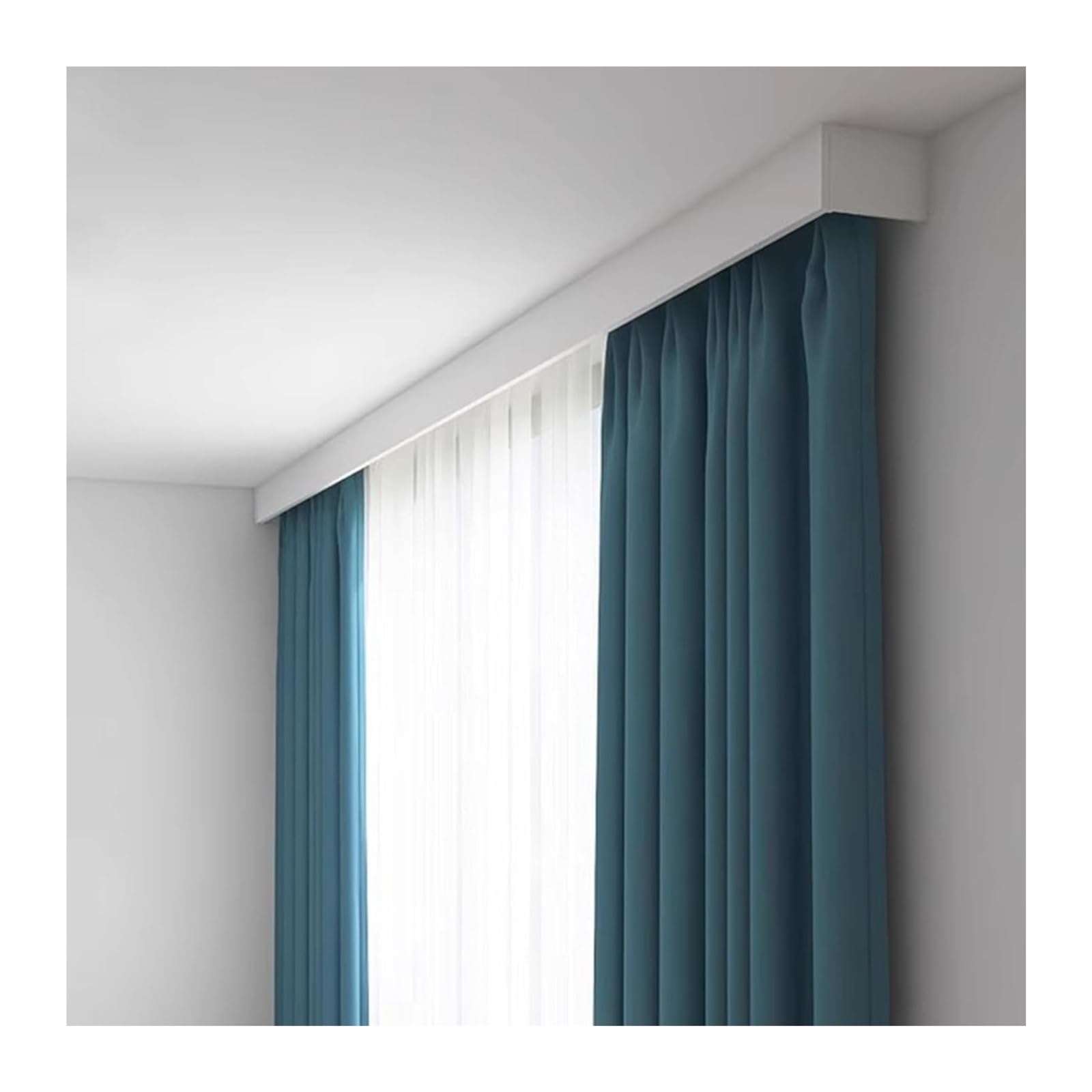 Curtain Track Double Tracks, 3 in 1 Ceiling Mounted Double Curtain Track 1-5m(1.8m (5.9ft))