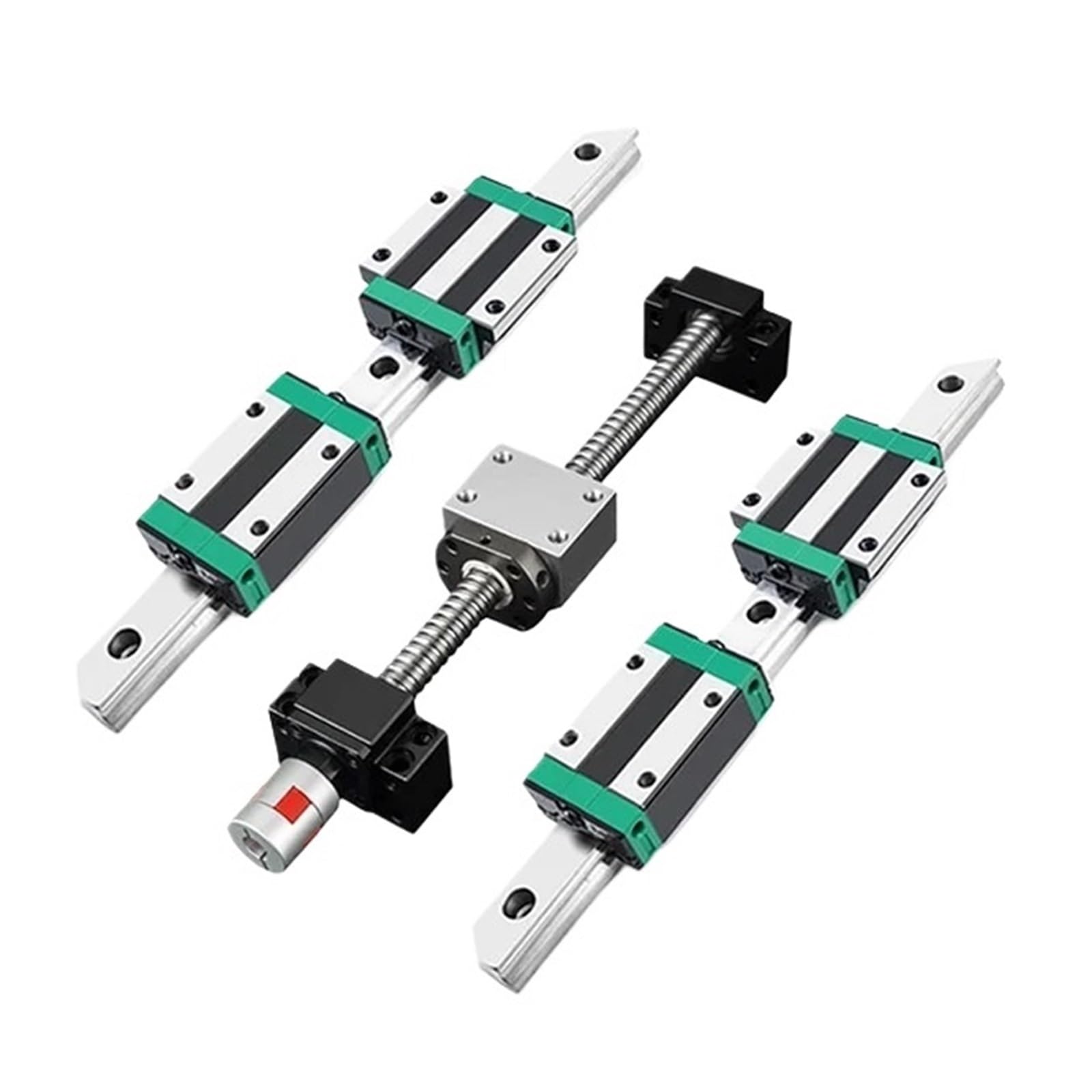 Guida scorrevole lineare in miniatura 4 blocchi di scorrimento HGW20CC + 2 guide lineari HGR20 + vite a ricircolo di sfere SFU1610 con estremità lavorata for BK/BF12(350mm)