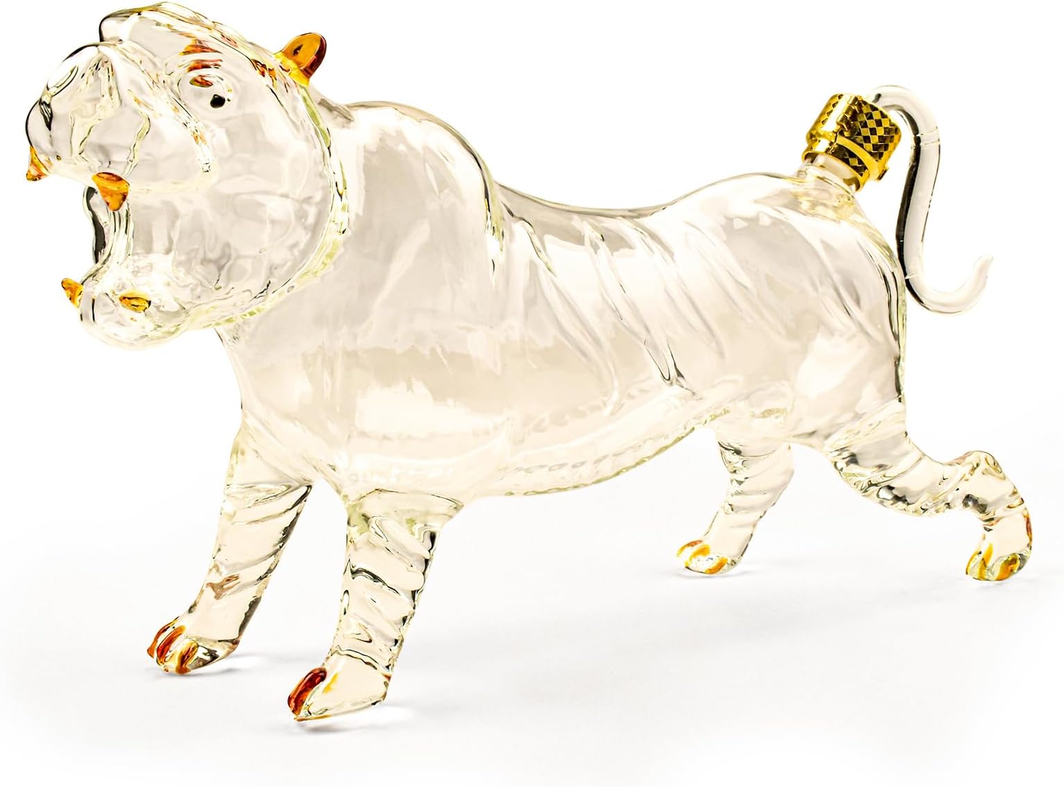 Eosunjian Unique Design Glass Whiskey Bottle Tiger Shaped Whiskey Bottle 3d Decanter 300ml Glass Liquor Container For Home Bar Decor Gift For Whiskey Lovers Pet