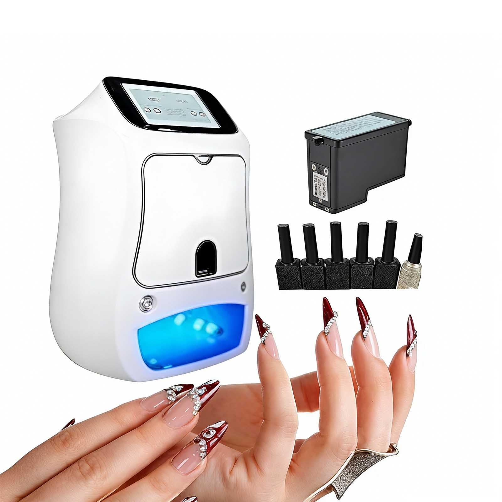 Macchina Per Nail Art 3D Completamente Automatica E Intelligente | Stampante Per Unghie 3D Professionale,Con 800 Modelli Di Nail Art Integrati, Adatta Per L'uso Domestico E Negli Studi Di Manicure.