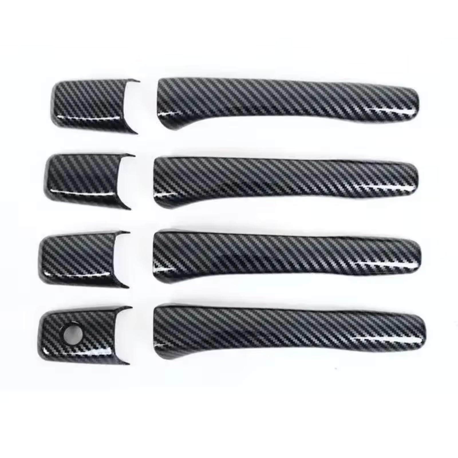 Xiaoyans Carbon 1 Keyhole Car Exterior Door Handles For Mitsubishi For Outlander For Lancer For Mirage For Evolution 2003-2006 Stickers Black Carbon Fiber Car Door Handle Cover(Carbon 1 Keyhole)
