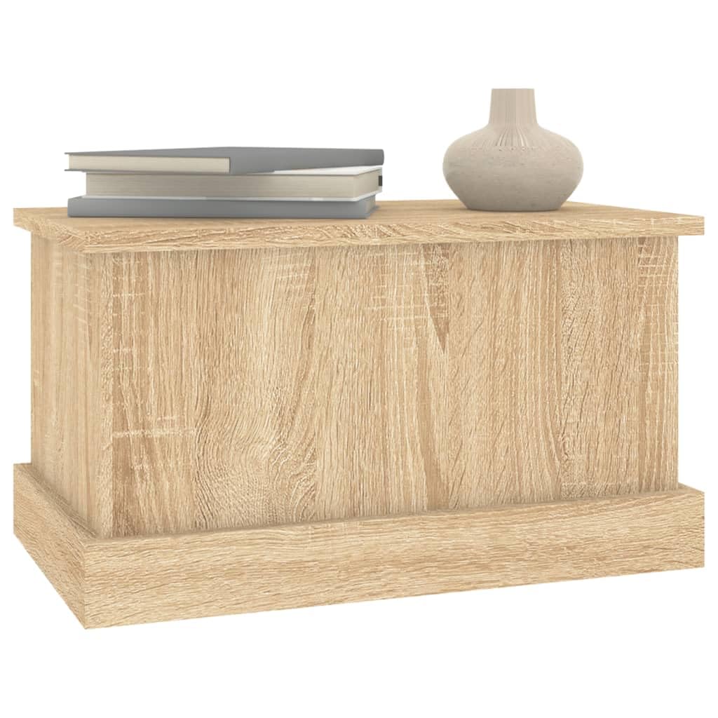 Aufbewahrungsbox Sonoma-Eiche aus Holzwerkstoff 50 x 30 x 28 cm mit Deckel multifunktionale Truhe für Schlafzimmer Wohnzimmer Kinderzimmer Flur als Sitzbank und Organizer