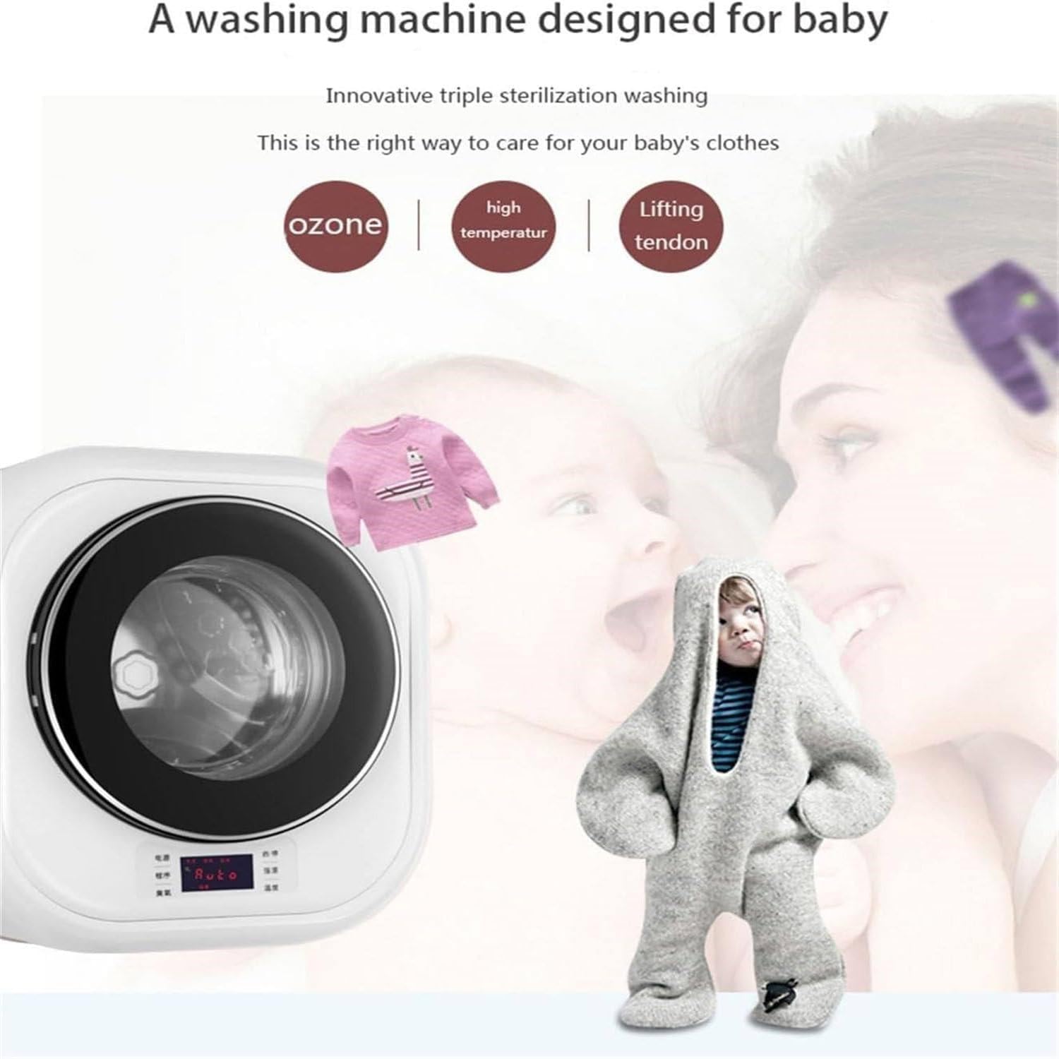 3 Kg Mini Pralka Ścienna Z Suszarką Na Gorące Powietrze, Ładowana Od Przodu, Panel Dotykowy Led, Wiele Trybów Prania, Inteligentna Mini Suszarka Z Zabezpieczeniem Przed Upadkiem