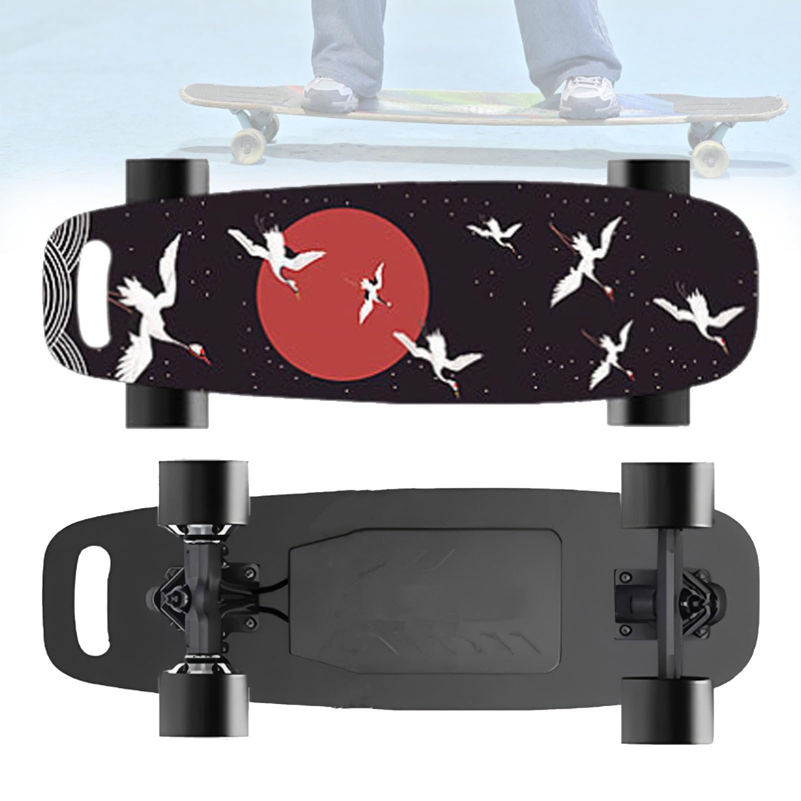 Elektro-Skateboard mit Fernbedienung, Höchstgeschwindigkeit 35 km/h, 7 Schichten Ahorn, 700-W-Motor, Longboard-Skateboard zum Abhängen mit Freunden C-15KM