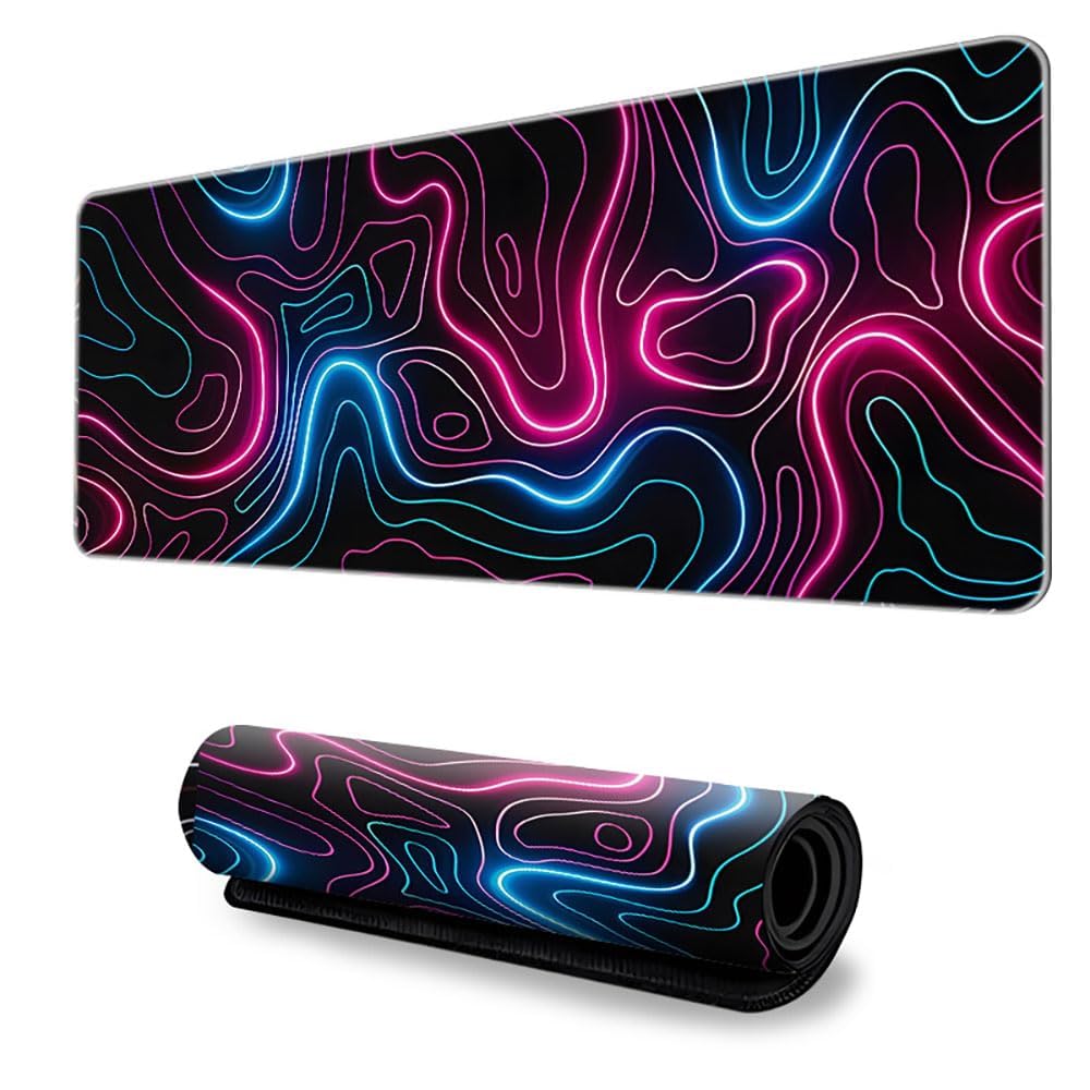 Large Gaming Mouse Pad Washable Desk Mat with HD Printing Anti Slip Base for Keyboard Computer Laptop Office Home Work (Multicolour, 600x1200mm)