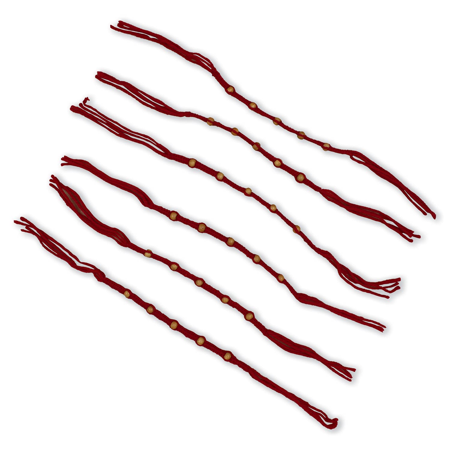 Prapti Handicrafts Mens Handmade Gunthan Rakhi For Brother (Red Mauli Set Of 6) (B08BTLC7MJ) Amazon Price History, Amazon Price Tracker