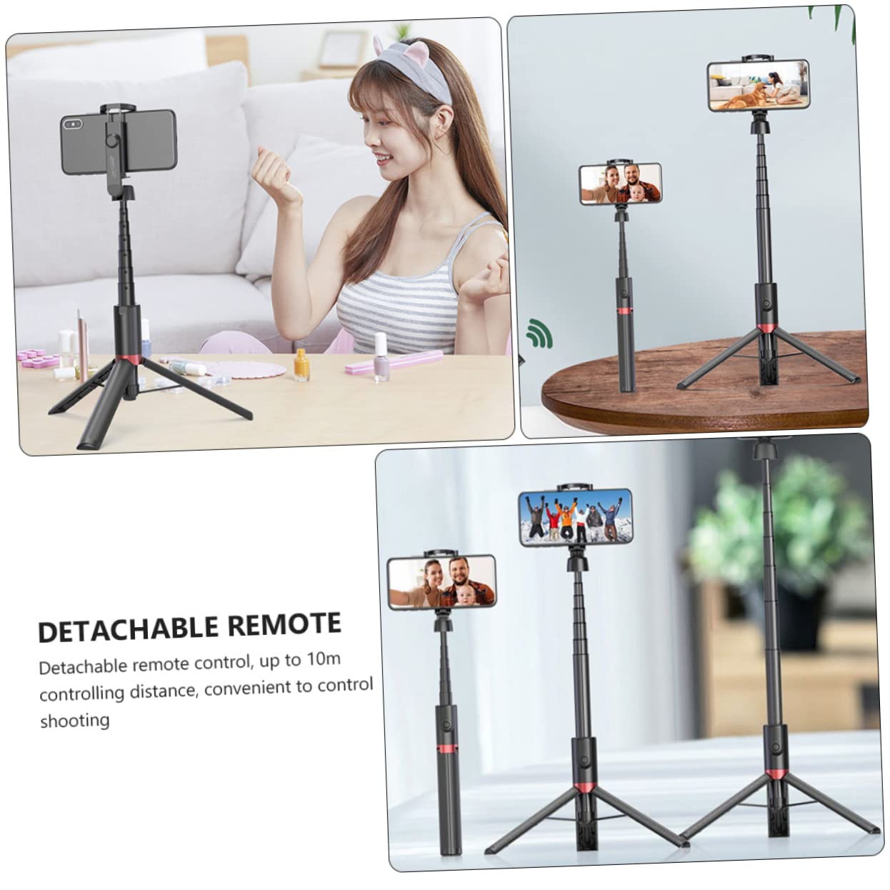Treppiede Selfie Estensibile Con Telecomando Detachabile Supporto Rotante Per Smartphone Design Telescopico Da Comodo Per Foto e Video Diverse Angolazioni