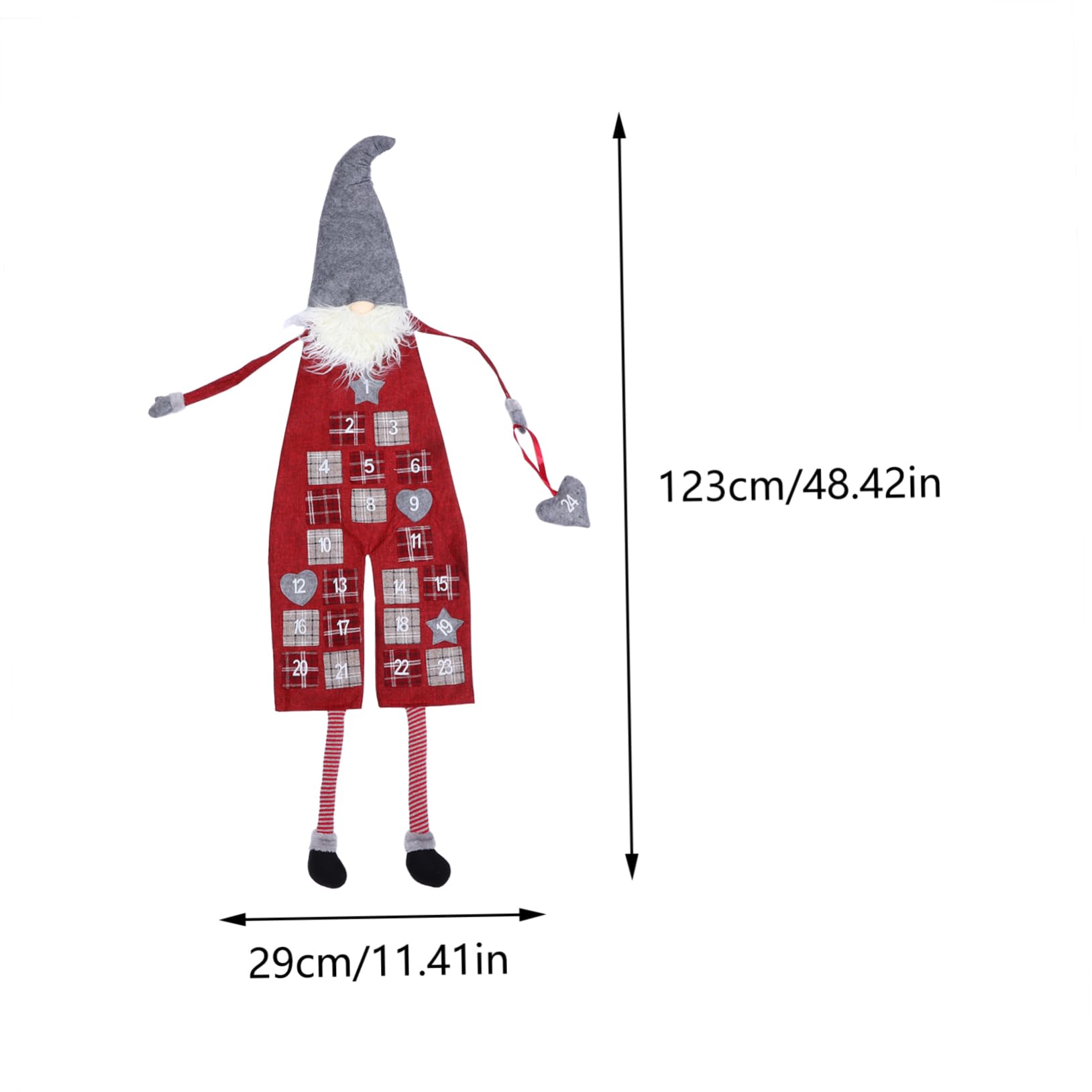 Anneome Calendario Dell'avvento Conto alla Rovescia Sacchetti, Decorazione Natalizia in Lana Artificiale a Forma di Babbo Natale, per Feste di Natale in Soggiorno e Ingresso