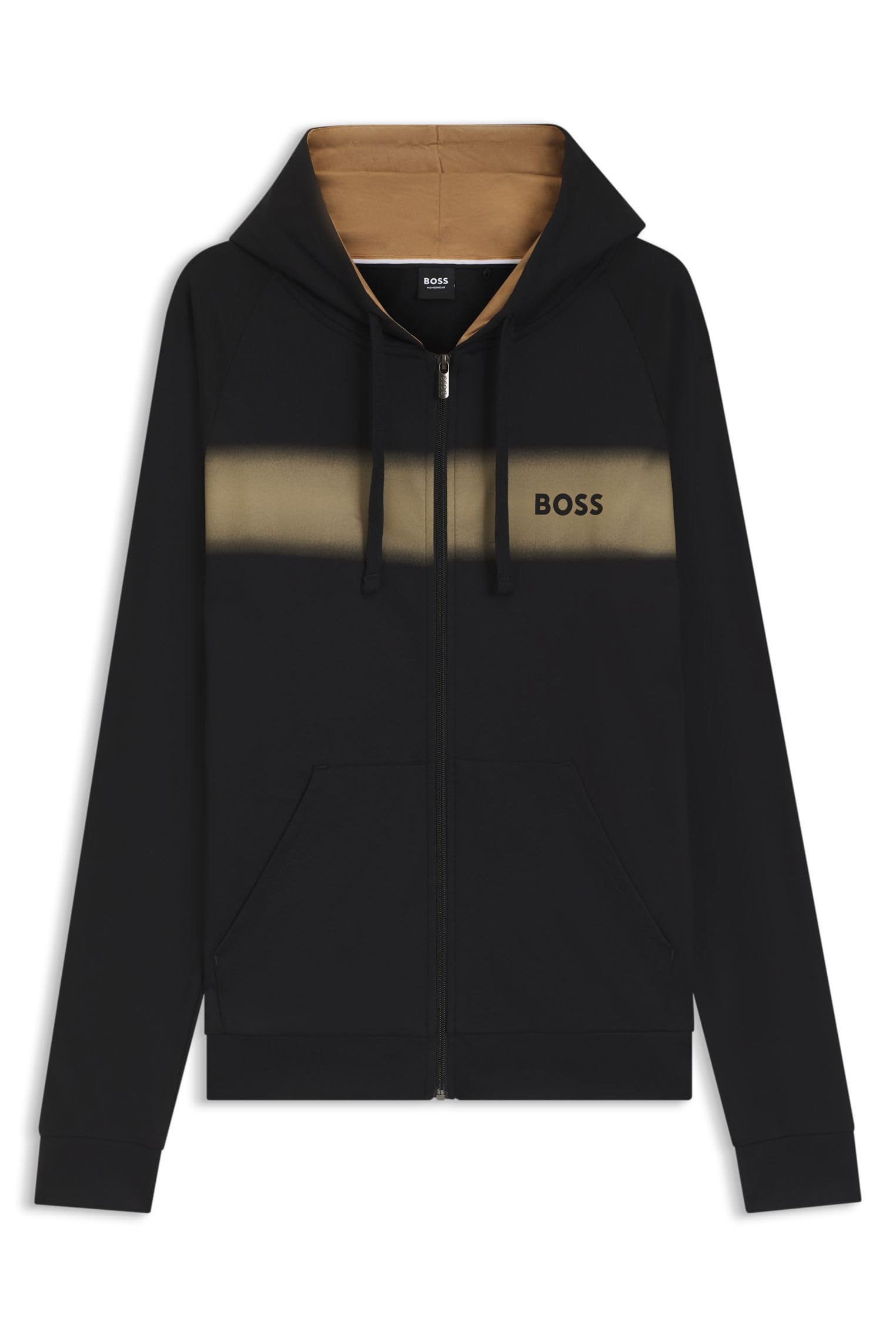 BOSS Herren Authentic Jacket H Hoodie aus Baumwoll-Terry mit Reißverschluss und Dégradé-Streifen
