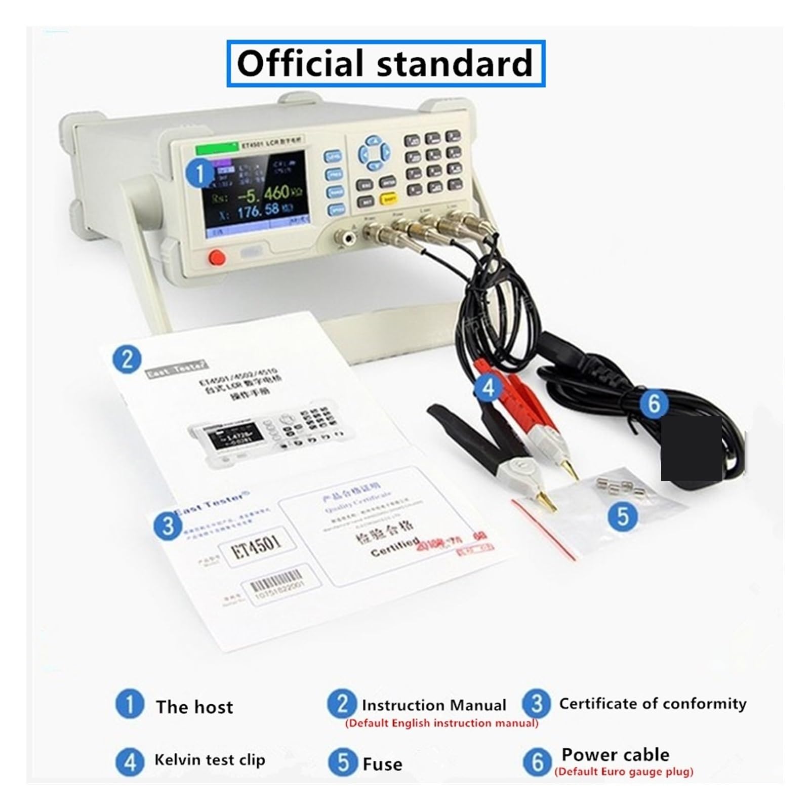 Tester per batteria auto, Strumento di misura induttanza capacità resistenza del ponte elettrico digitale da tavolo ET4401 ET4402 ET4410(4402(12Points) 20Khz)