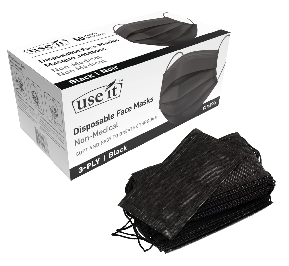 Disposable Face Masks 3 Ply Masks with Adjustable Nose Strip Comfortable Cotton 3-Ply Masks for Every Day Use