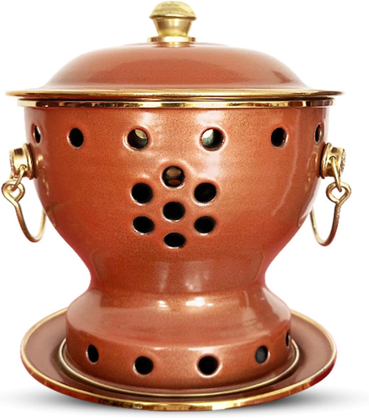 Chinese Copper Hot Pot, Split Design Chinese Hot Pot, with Pure Copper Interior, Fast Heating, Easy to Clean, for Family & Party Use (#1)