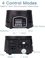 Vista 3 de BETOPPER Luces para DJ, cabeza móvil, 7 x 8 W RGBW activada por sonido, iluminación DMX, luces de cabeza móvil para escenario, fiesta, vivo, DJ