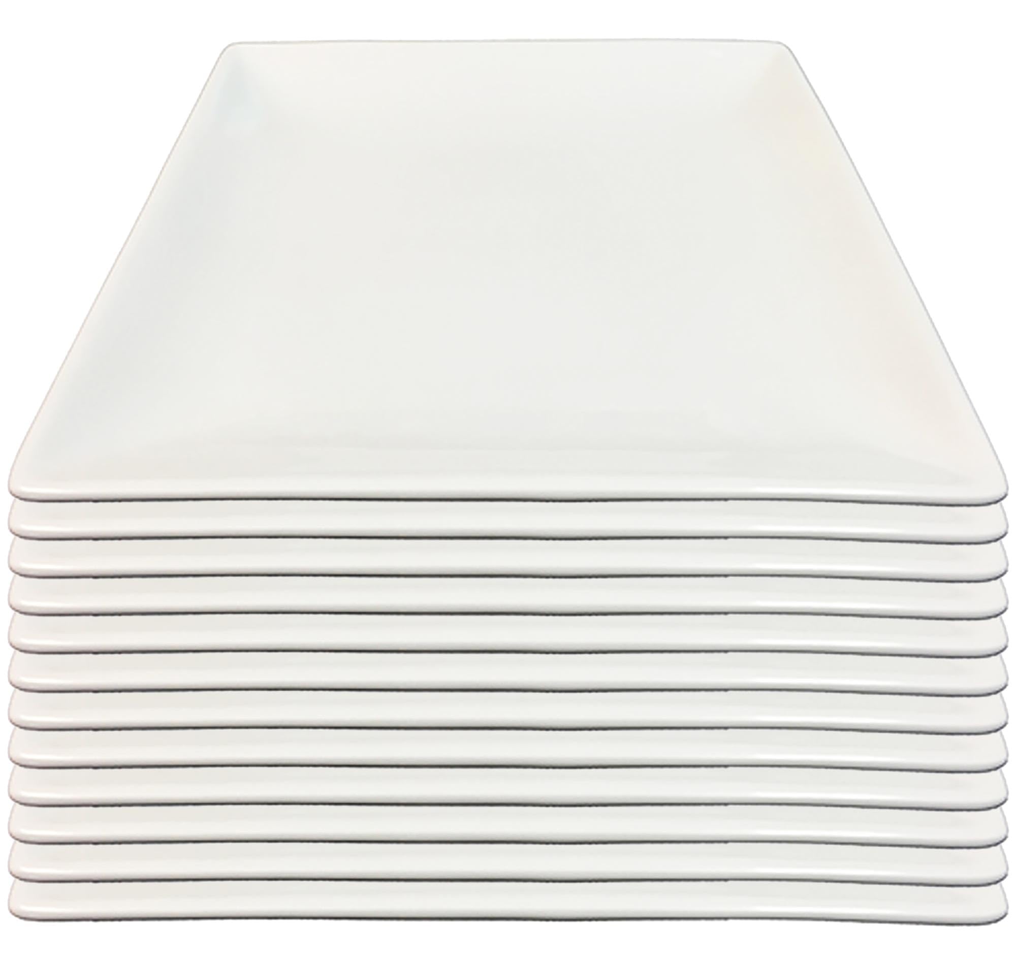 Mayfair USA Square Plate Dinnerware Set | Chip & Scratch Resistant, Dishwasher & Oven Safe Vitrified Porcelain | Durable White Plates for Serving