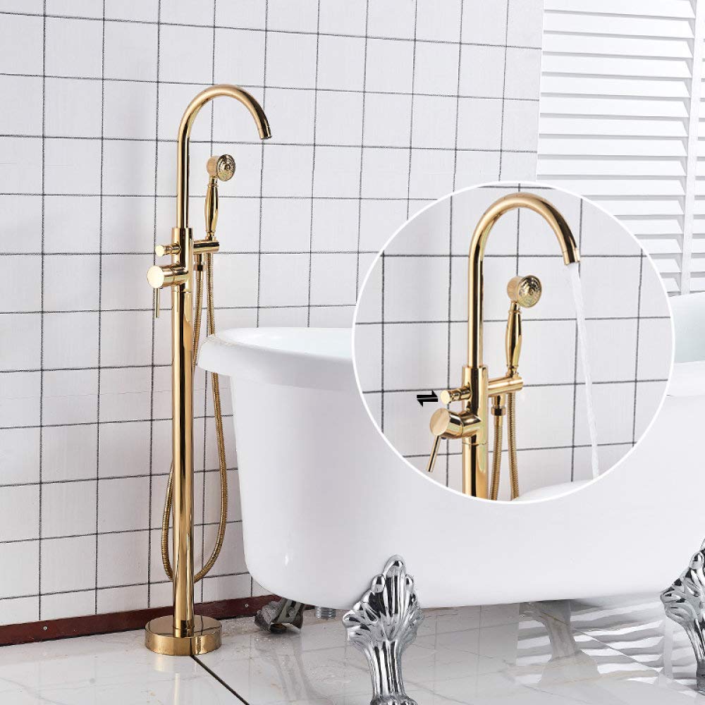 Robinet mitigeur de baignoire autoportant doré pour un moment spa relaxant à la maison