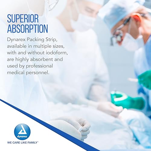 Miniatura 4 de Dynarex Tira de embalaje lisa, cuidado de heridas estéril, tira de embalaje médica tejida 100% algodón, suave y absorbente, 1 pulgada x 5 yardas, 1