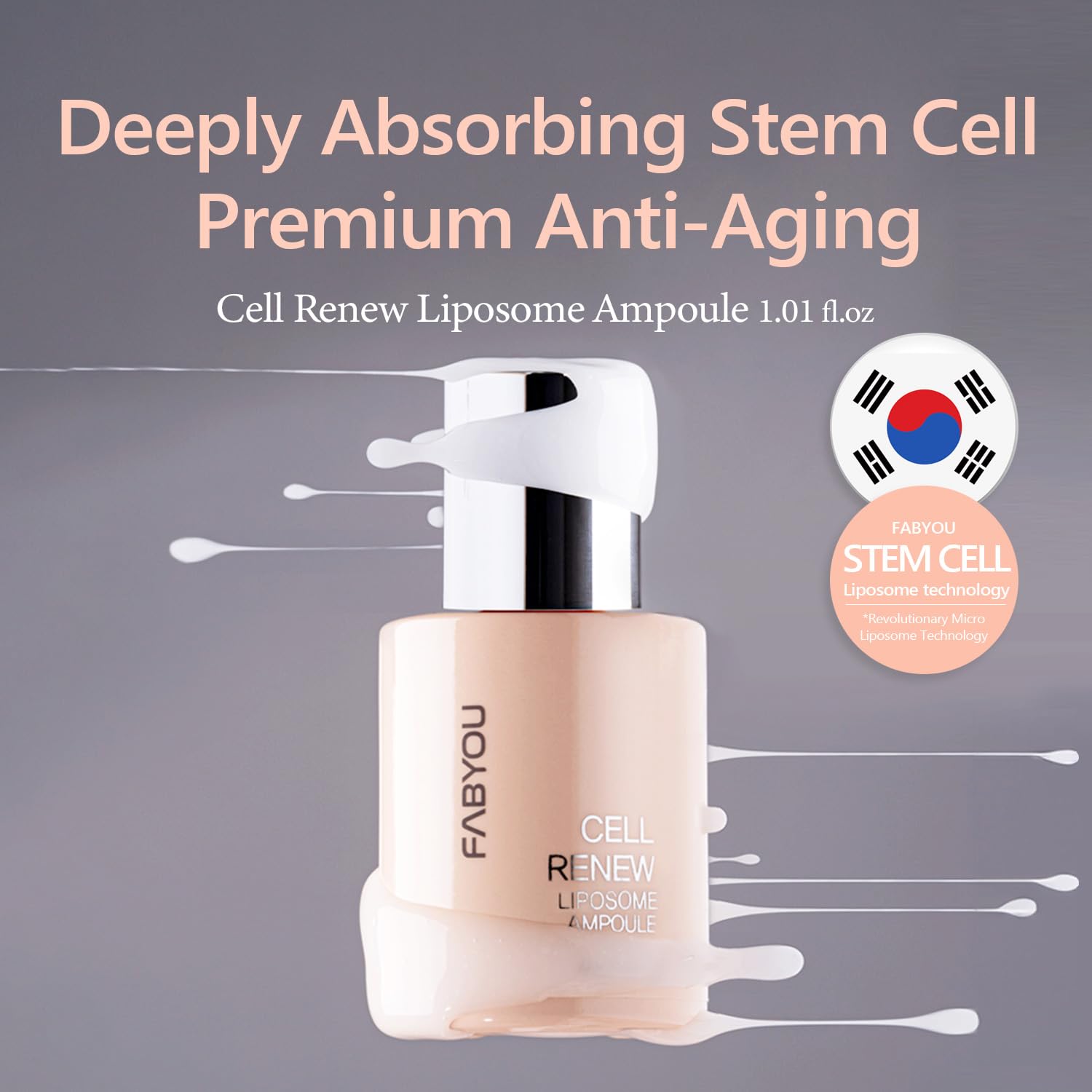 Cell Renew Liposome Ampoule 1.01 fl oz - Anti-Aging EGF Stem Cell Serum with CICA Exosome, Korean Skin Care for Skin Repair, Deep Hydration & Firming - Image 2