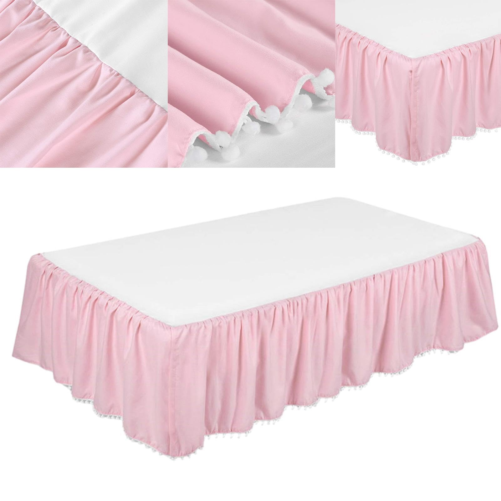 Jupe Lit À Volants pour Bébé - Tour De Lit Rembourré pour Berceau, Jupe De Lit De Berceau Douce Et Respirante, Volants Anti-poussière pour Berceau, Housse Lit Élastique pour Bébé