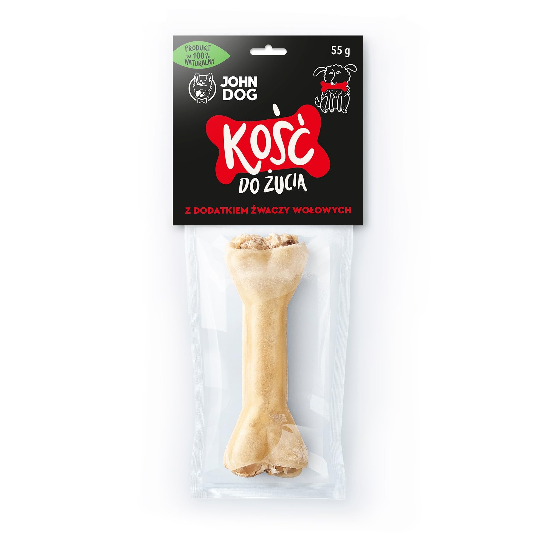 JOHN DOG SMAKOŁYKI Kość do żucia ze żwaczem wołowym 12 cm / 1 szt