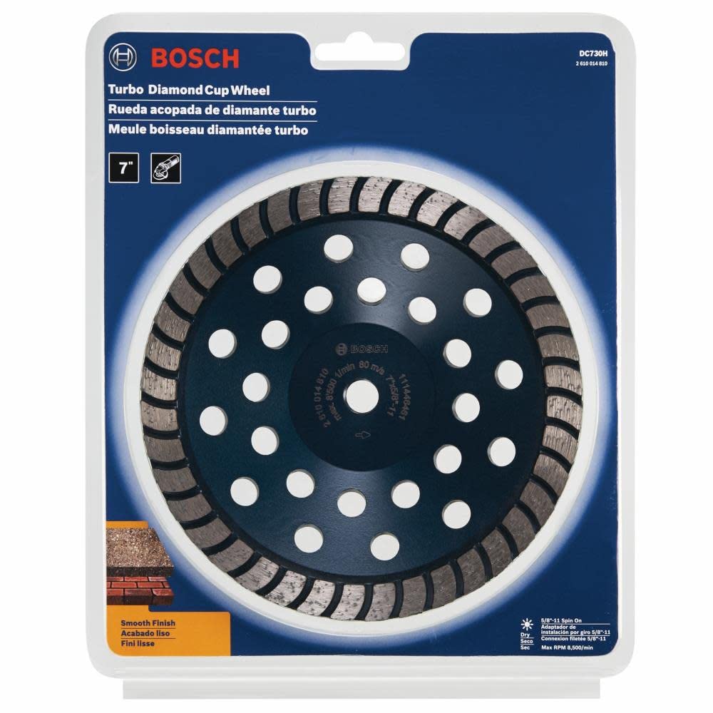 Bosch dc730h Bluetooth Durchmesser Turbo Zeile Diamant-Schleiftopf mit 5/8–11 Hub