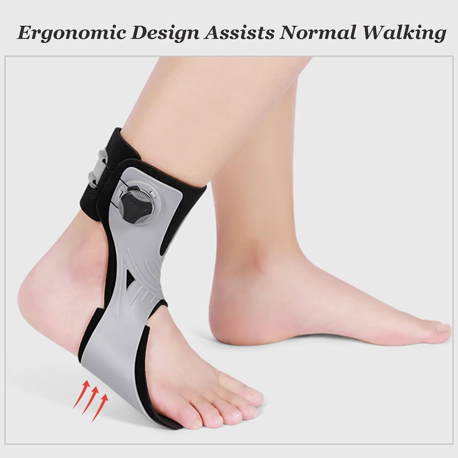 REHOOF Drop Foot Brace Orthese, Plantarfasziitis Kompressionsbandage, Riemen Fuß Drop Fuß Nervenverletzung Rehabilitationstraining für Schlaganfall-Hemiplegie Right,Large