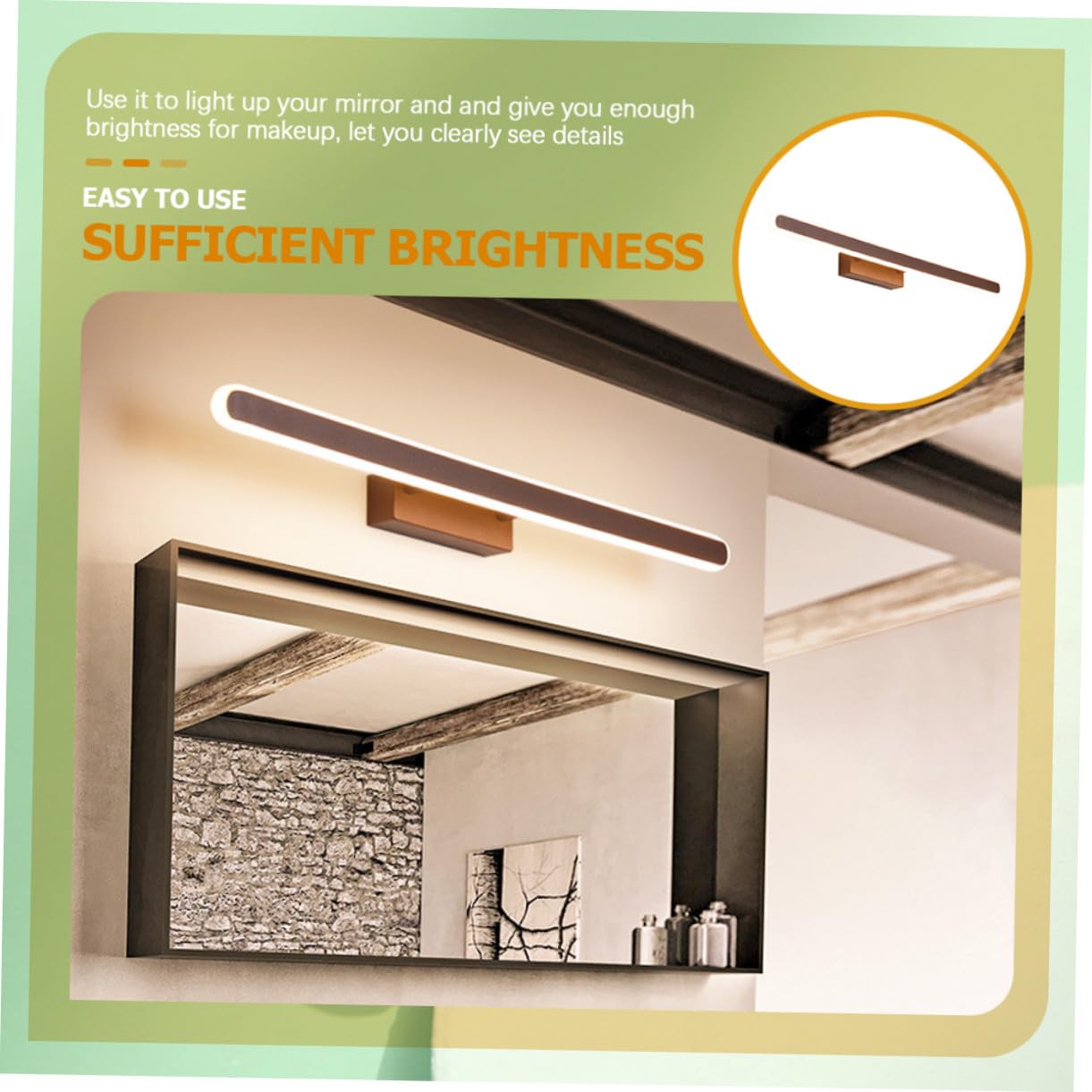 TEHAUX LED Schminktischleuchte für Spiegel, 1 Satz aus Aluminium und Acryl | Badezimmer und Makeup, Flimmerfrei mit Starker Hitzebeständigkeit, Moderne Wandleuchte