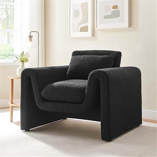 Miniatura 2 de Modway EEI-6575-BLK Waverly Boucle - Sillón tapizado, color negro Negro -,Marfil,https://www.amazon.com/dp/undefined