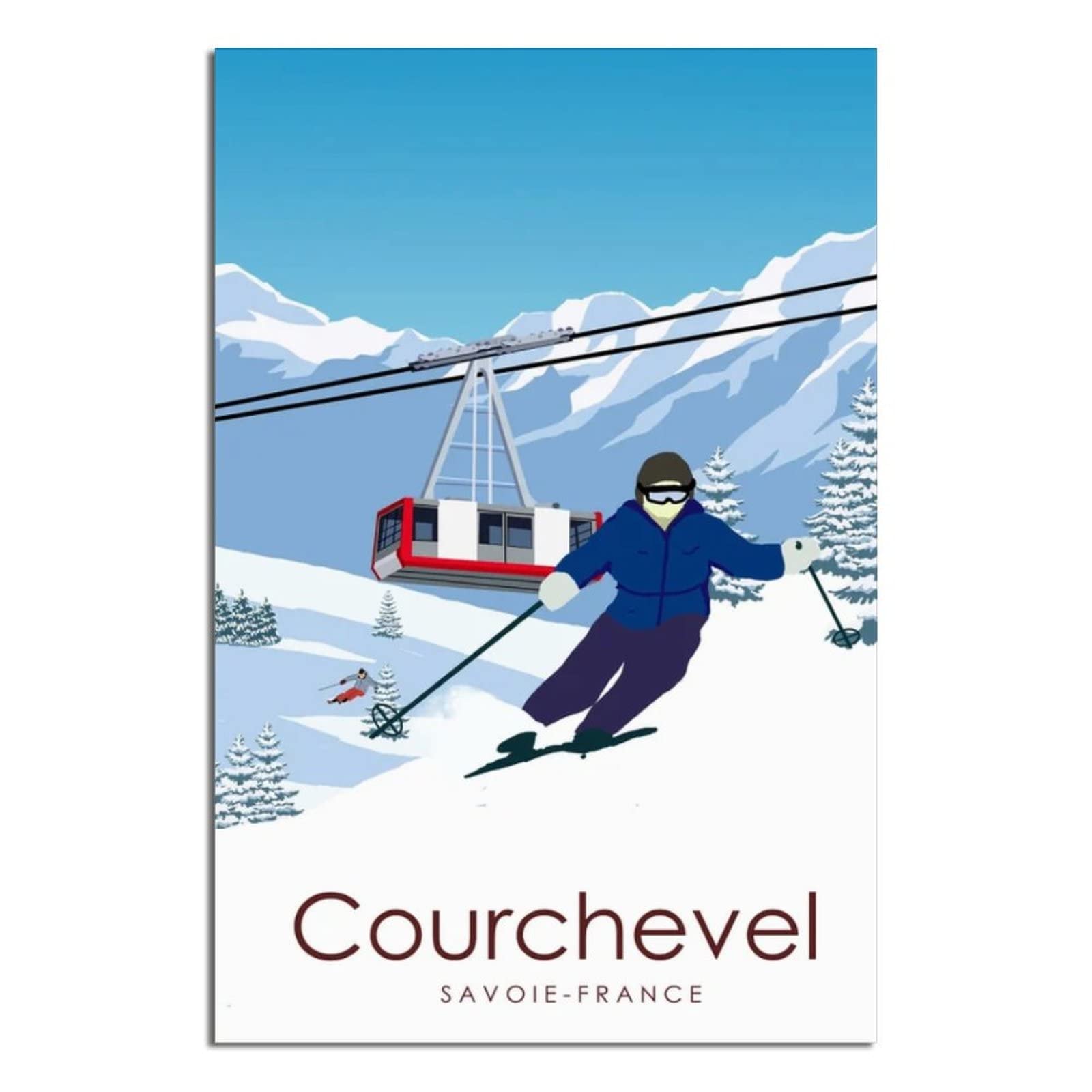 Ktywz A161 Metal Tin Sign Plaque Poster France Courchevel Ski Facility Retro Man Cave Bar Pub Shed Novelty Gift Aluminium Metal Tin Wall Décor Sign 30X40cm