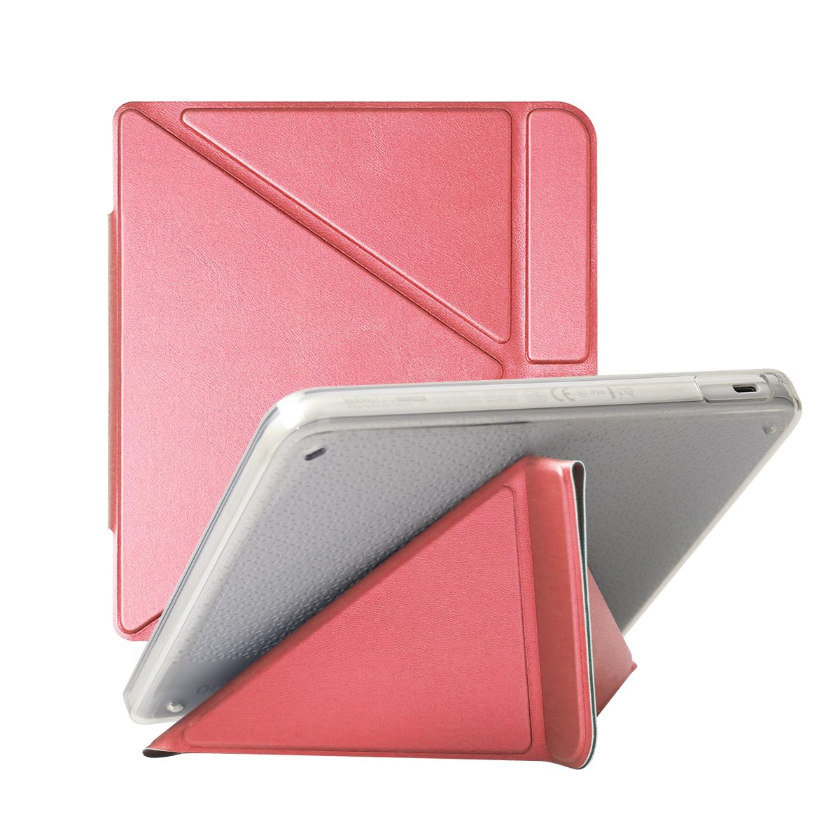 Tablet Schutzhülle Slim Case für Kobo Libra Color (2024)/Libra 2 (2021) 7 Zoll eReader, TPU Leder Hülle Slim Smart Folio Schutzhülle mit Magnetverschluss und Standfunktion (Rosa)