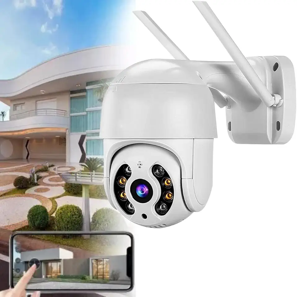 Câmera de Segurança wi-fi 360º Full HD bivolt inteligente Smart Detecção de Movimento sem fio giratória 360 com aúdio, Icsee a prova dagua Espiã Full HD 1080p IP66 Infravermelho Visão Noturna